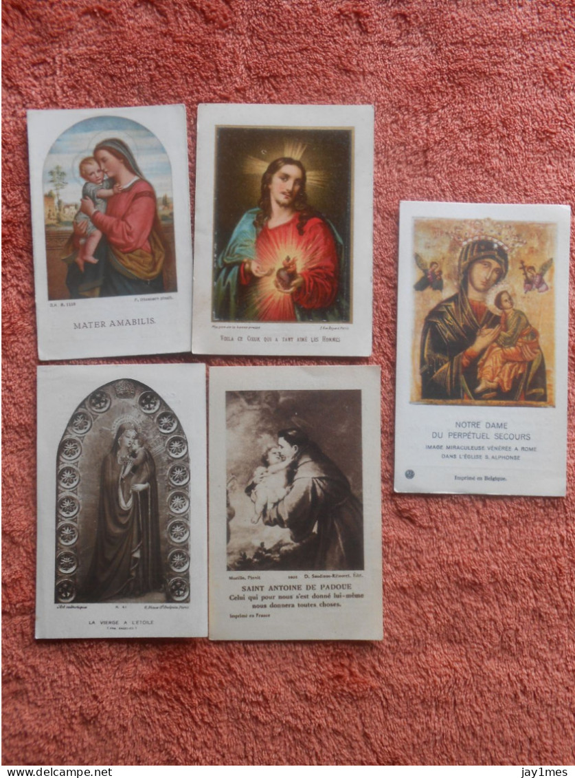 5 Image Pieuse Religieuse Holy Card Mission  Aubel 1924-28-31-37-47 - Andachtsbilder