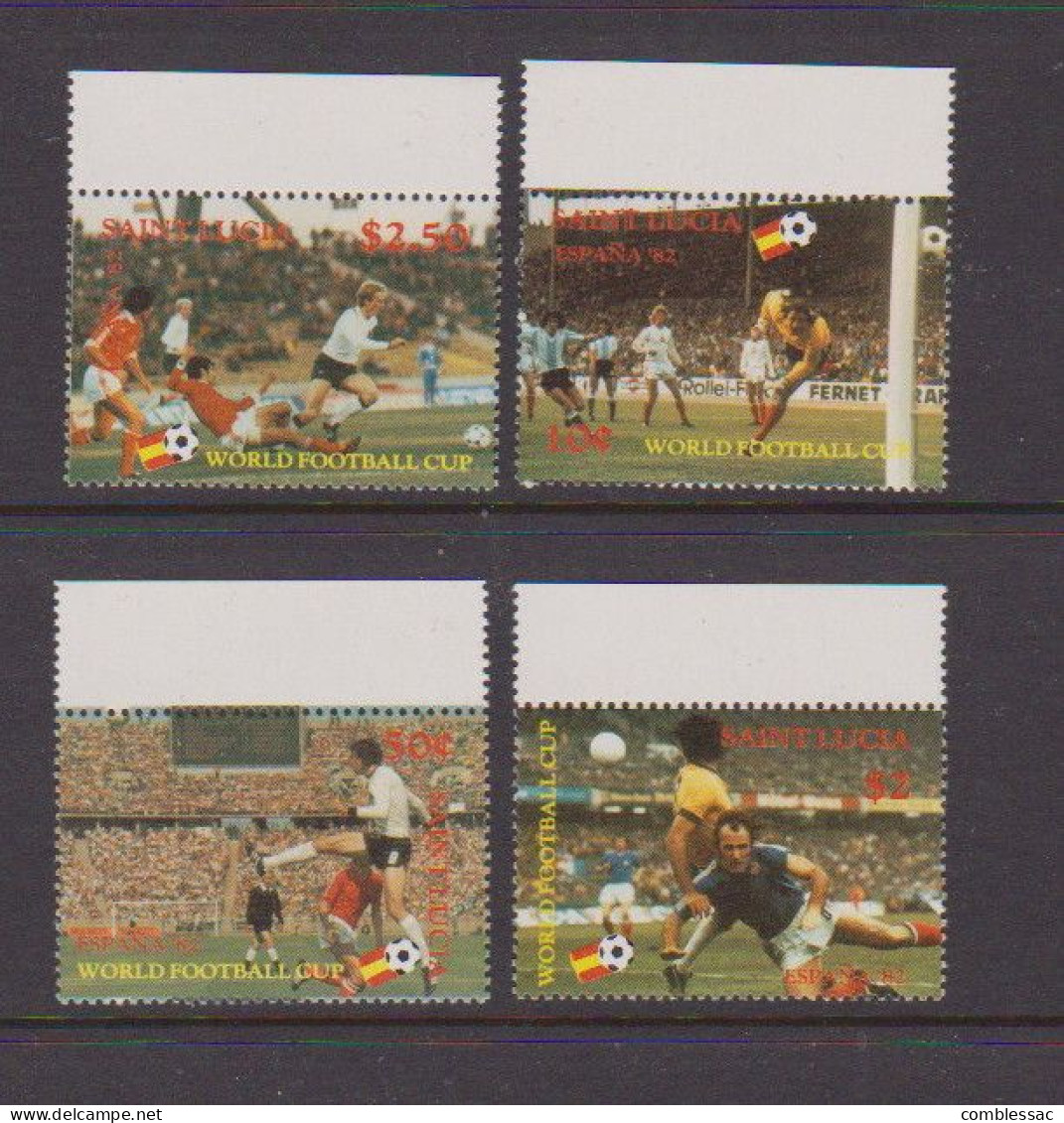 SAINT LUCIA    1982   World  Cup  Football    Set  Of  4     MNH - St.Lucie (1979-...)