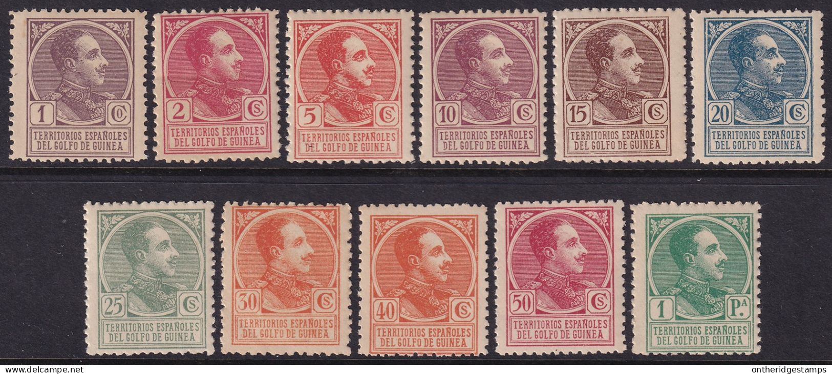Spanish Guinea 1919 Sc 158-68 Ed 128-38 Partial Set MNH** - Guinea Espagnole