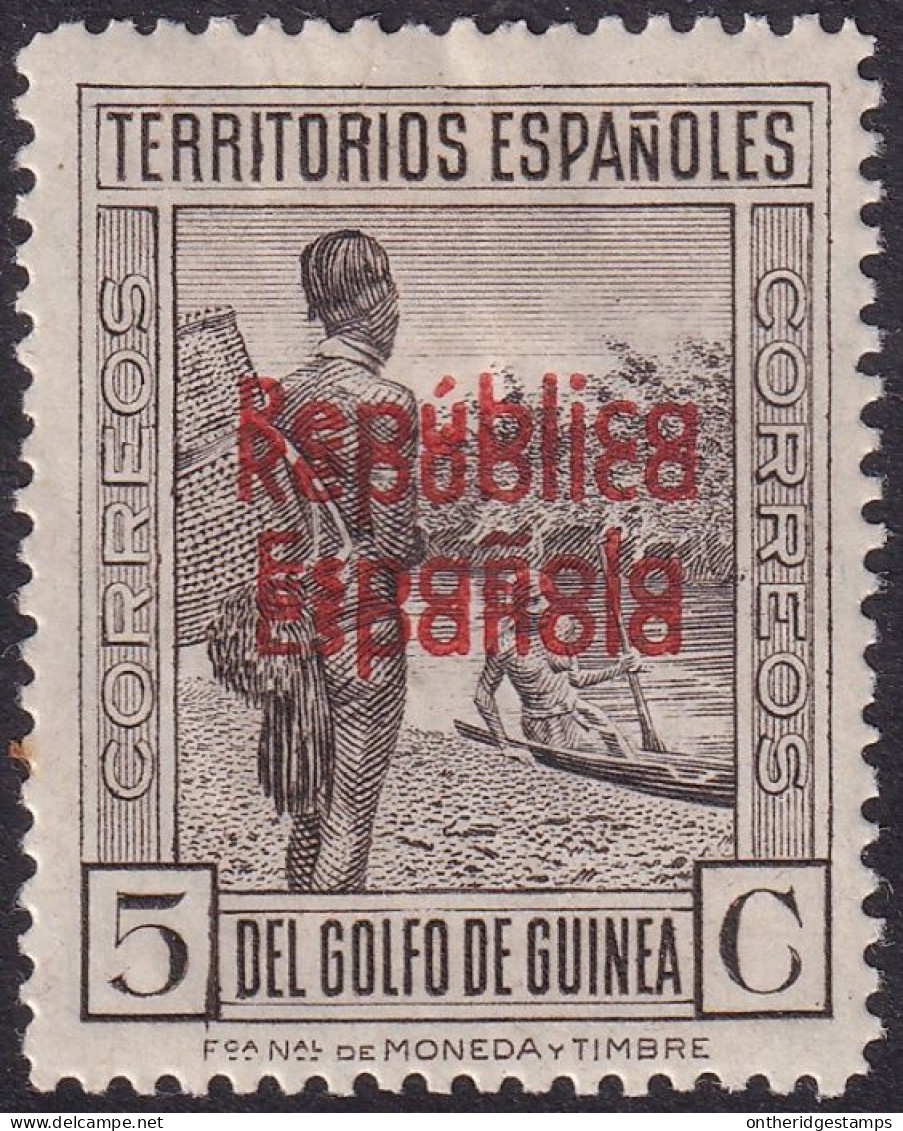 Spanish Guinea 1932 Sc 250 Ed 232hh MH* Double Overprint Variety - Spanish Guinea