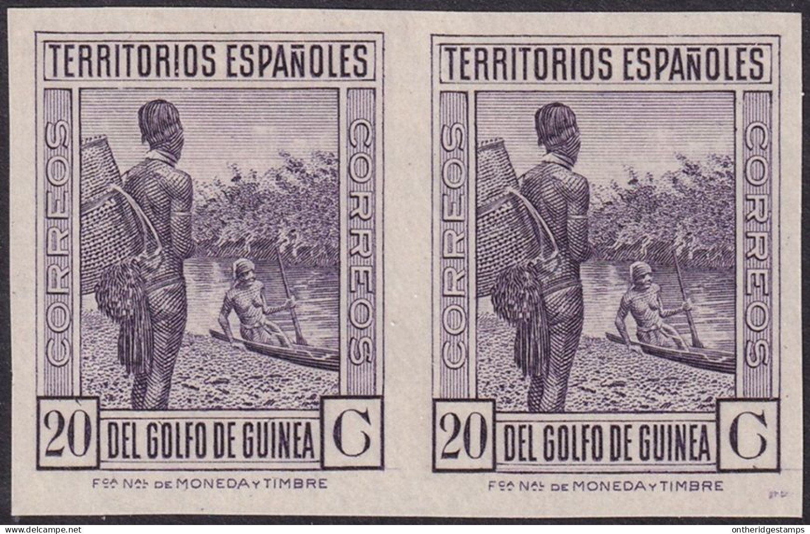 Spanish Guinea 1931 Sc 225 Ed 207s Imperf Pair MNG(*) - Spaans-Guinea