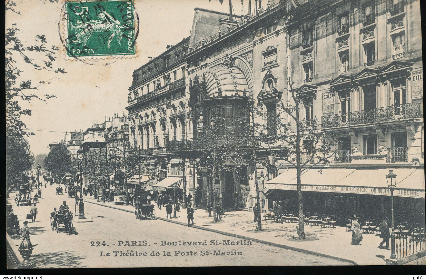 75 --- Paris --- Boulevard St - Martin   -- Le Theatre De La Porte St - Martin - Andere & Zonder Classificatie