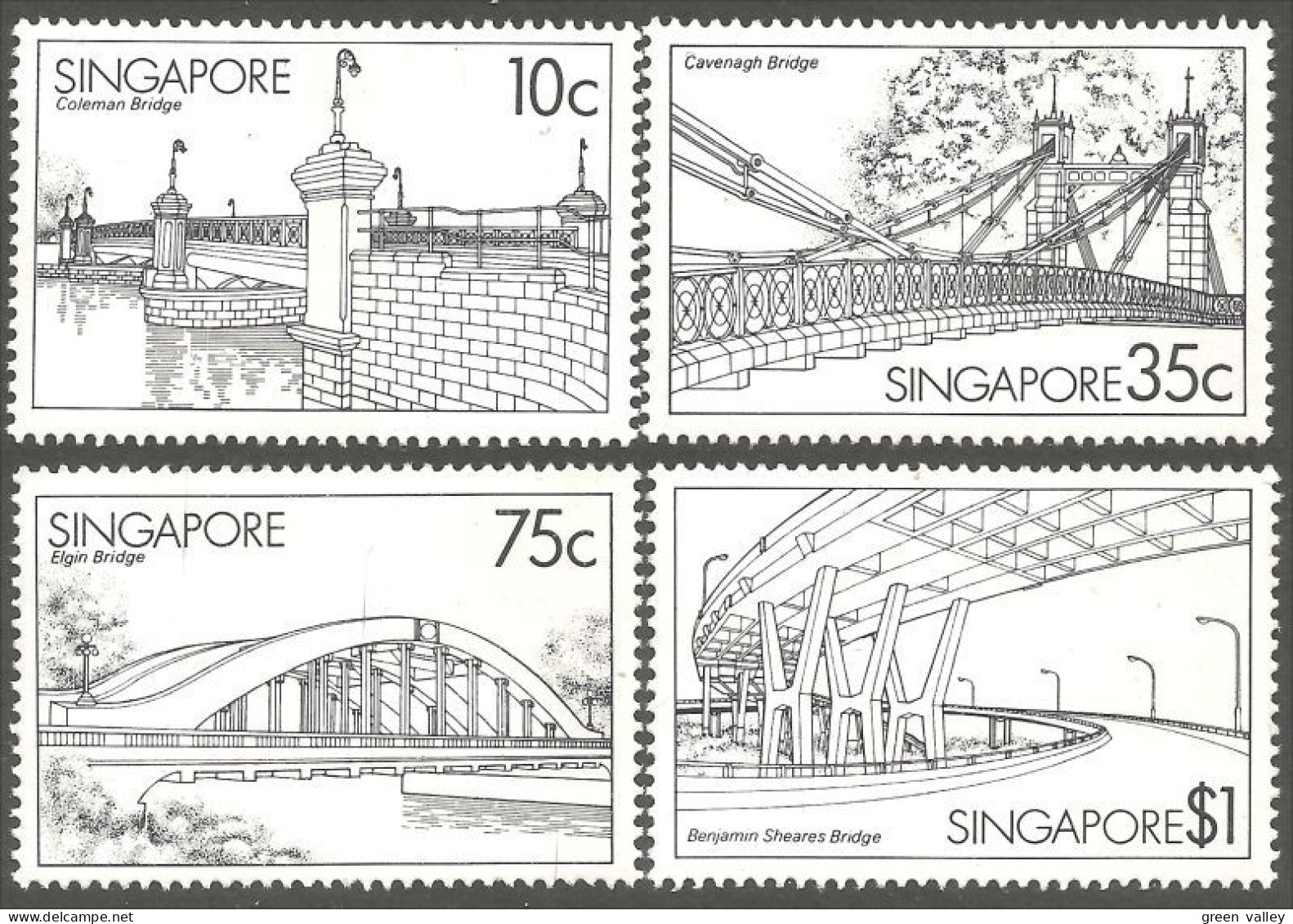 AC-9 Singapore Pont Cavanagh Coleman Sheares Elgin Bridge Brucke Ponte Puente Brug MNH ** Neuf SC - Bruggen