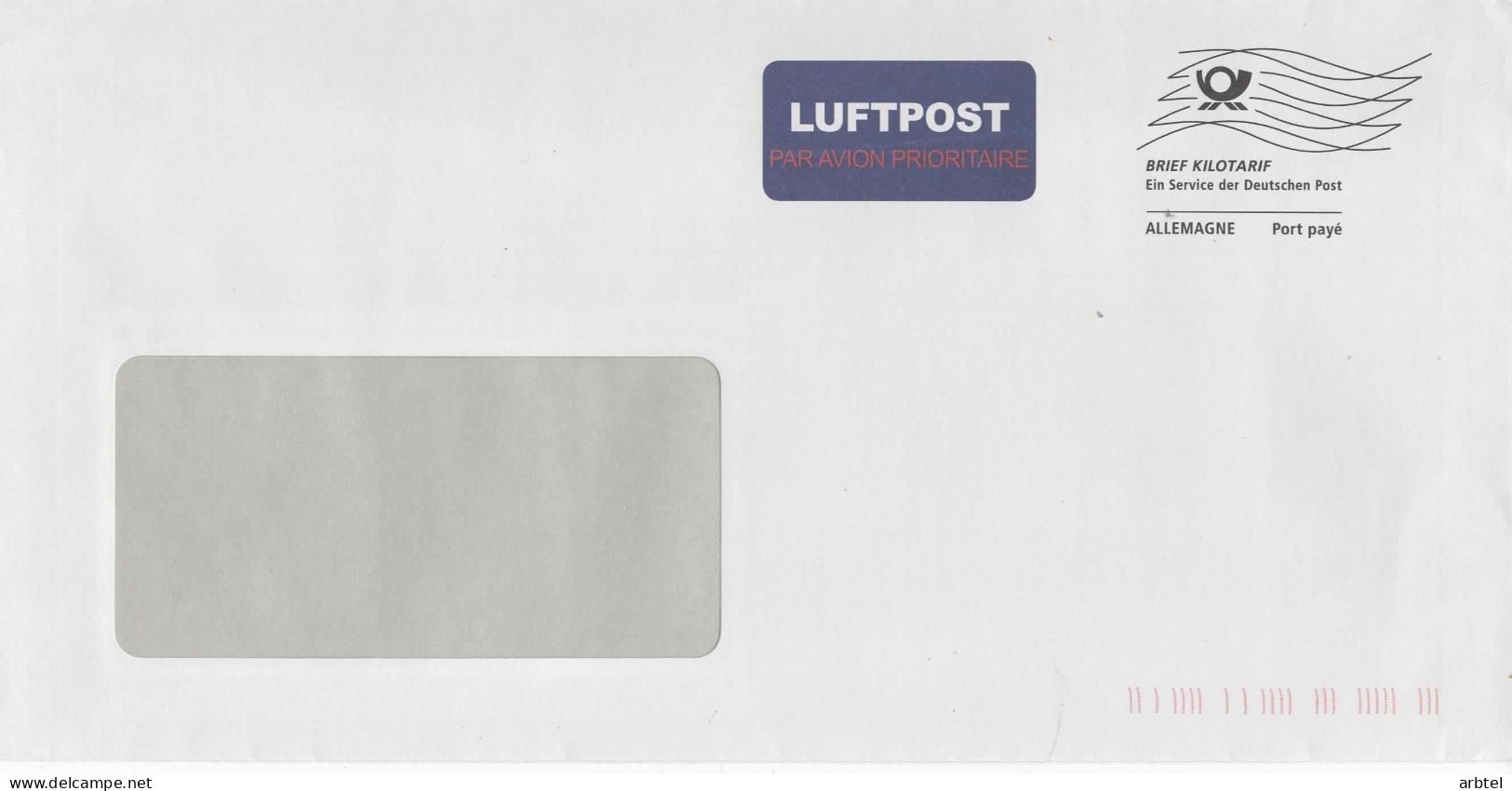 ALEMANIA CC BRIEF KILOTARIF  PORT PAYE - Lettres & Documents