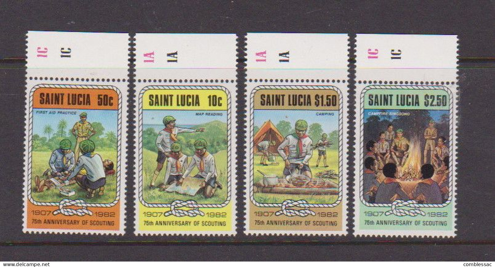 SAINT LUCIA    1982   75th  Anniv  Of  Scouts    Set  Of  4     MNH - St.Lucie (1979-...)