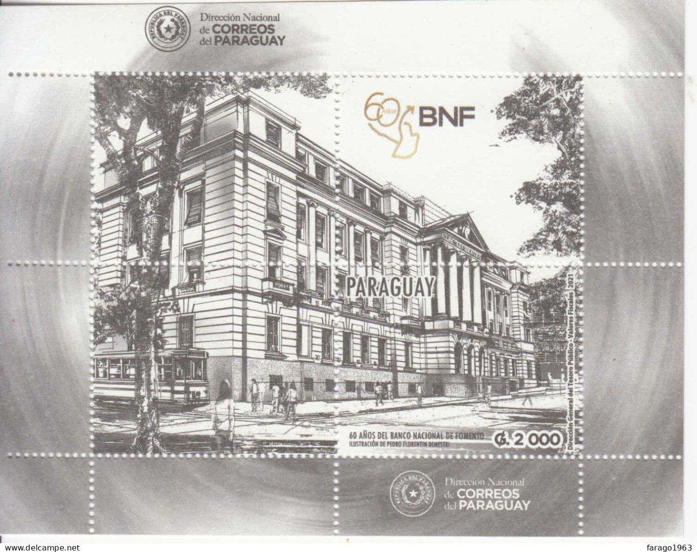 2021 Paraguay BNF Bank National Fomento Architecture Souvenir Sheet MNH - Paraguay