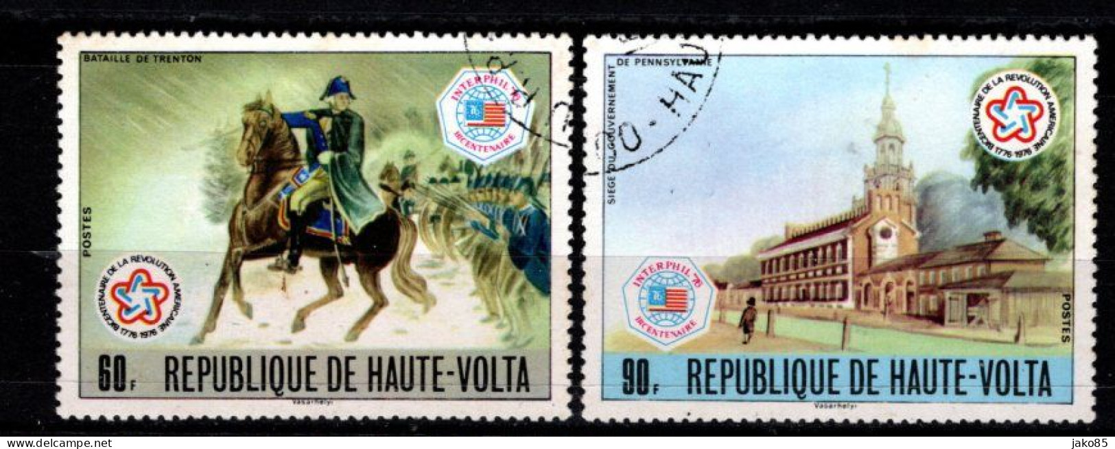 - HAUTE VOLTA - 1976 - YT N° 393 / 394 - Oblitérés - Interphil - Série Complète - Haute-Volta (1958-1984)