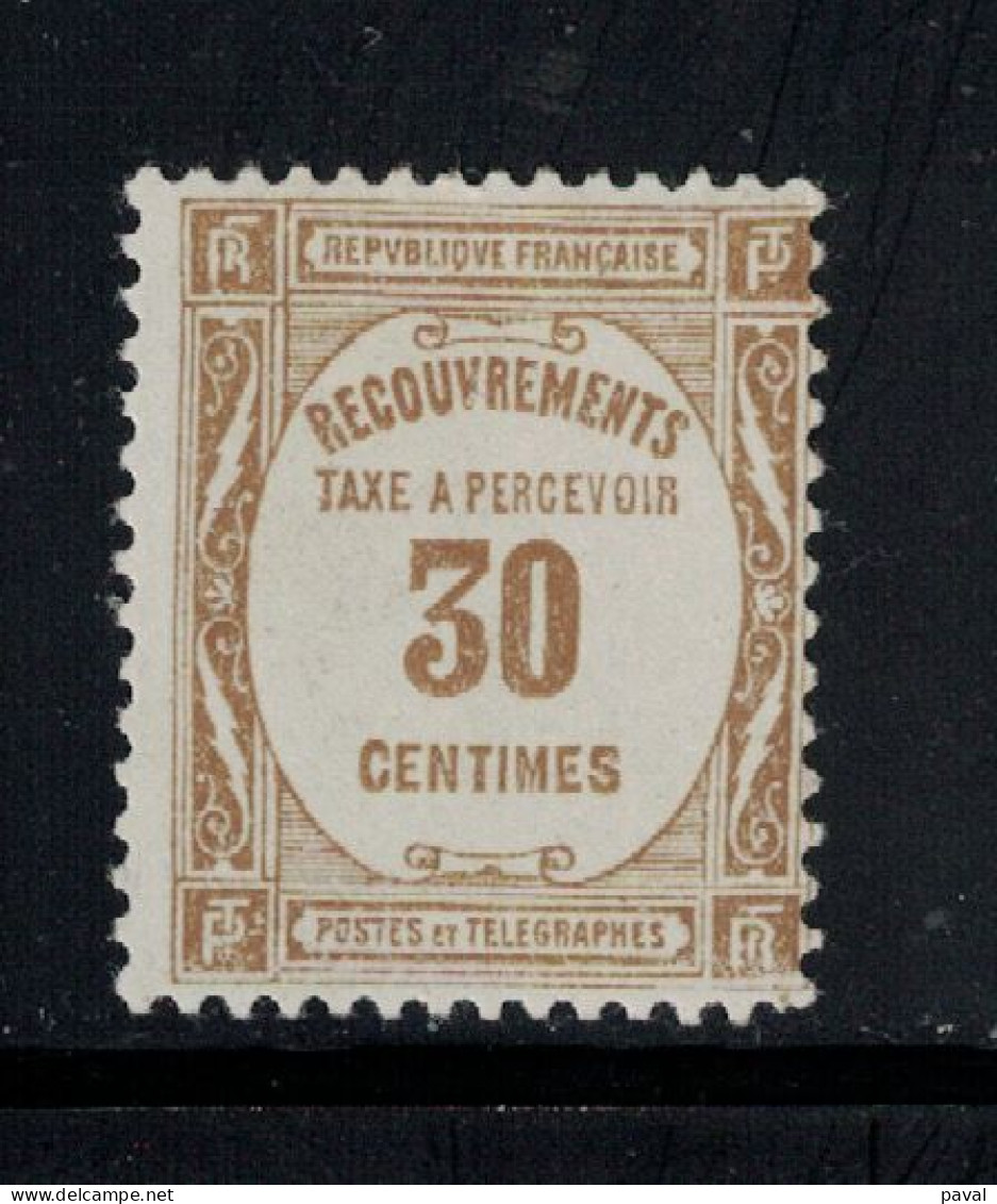 TAXE N°57 NEUF* MH, TYPE RECOUVREMENT,  FRANCE.1927/31 - 1859-1959 Mint/hinged