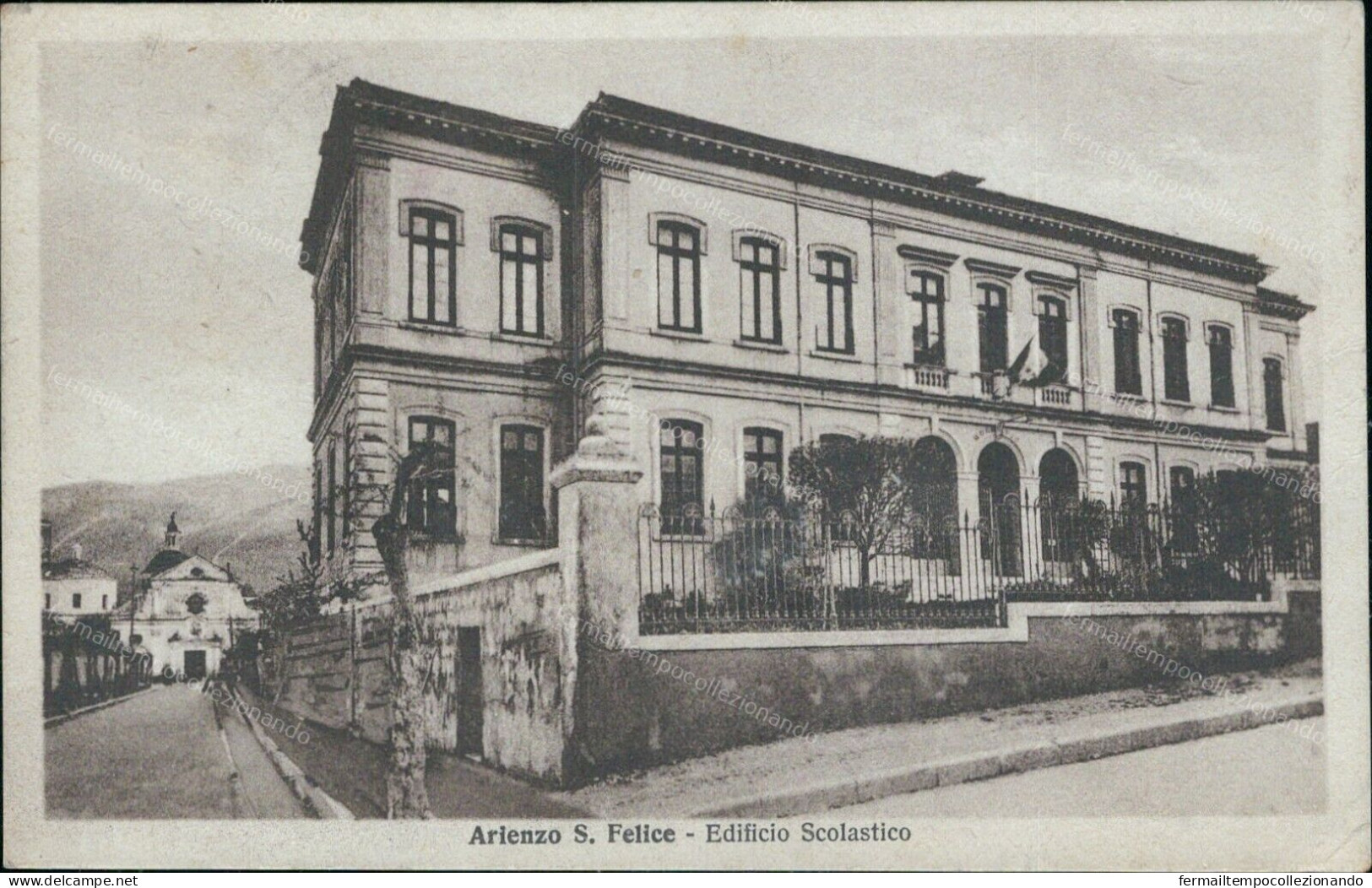 Cs49 Cartolina Arienzo S.felice Edificio Scolastico Provincia Di Caserta 1929 - Caserta