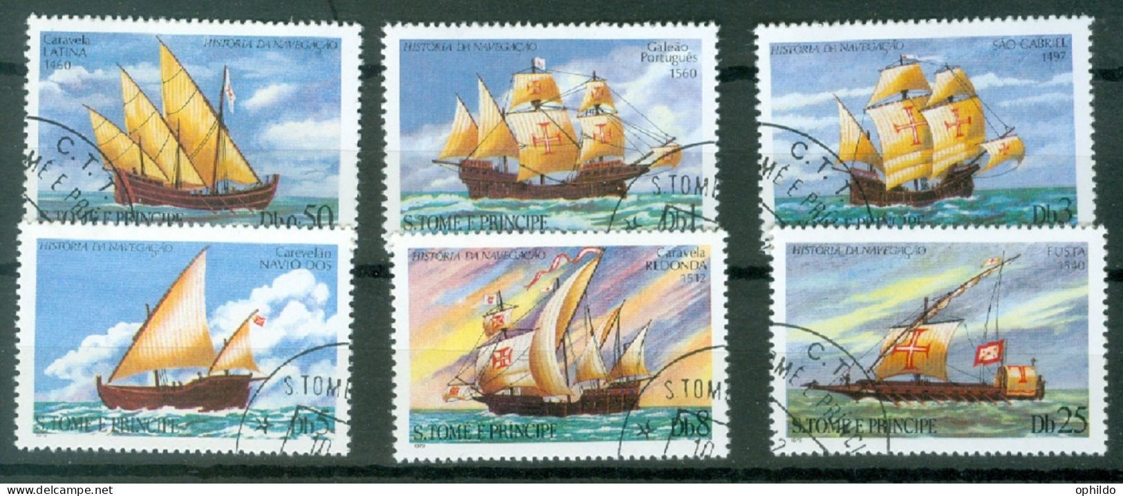 Sao Tome Et Principe  Yv 566/571 Ou Mi 598/603 Ob TB  Bateau   - Sao Tome En Principe