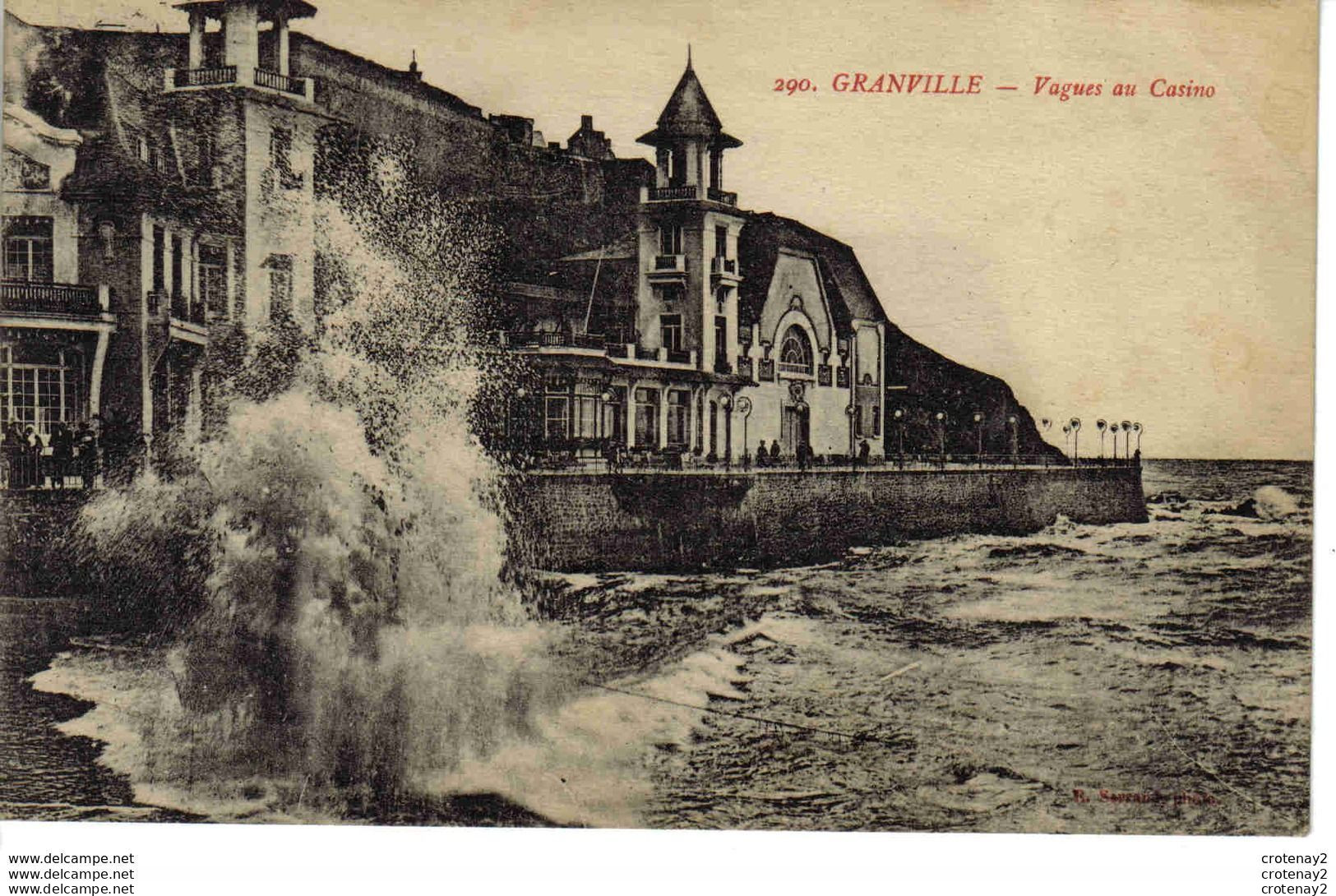 50 GRANVILLE N°290 Vagues Au Casino En 1923 - Granville