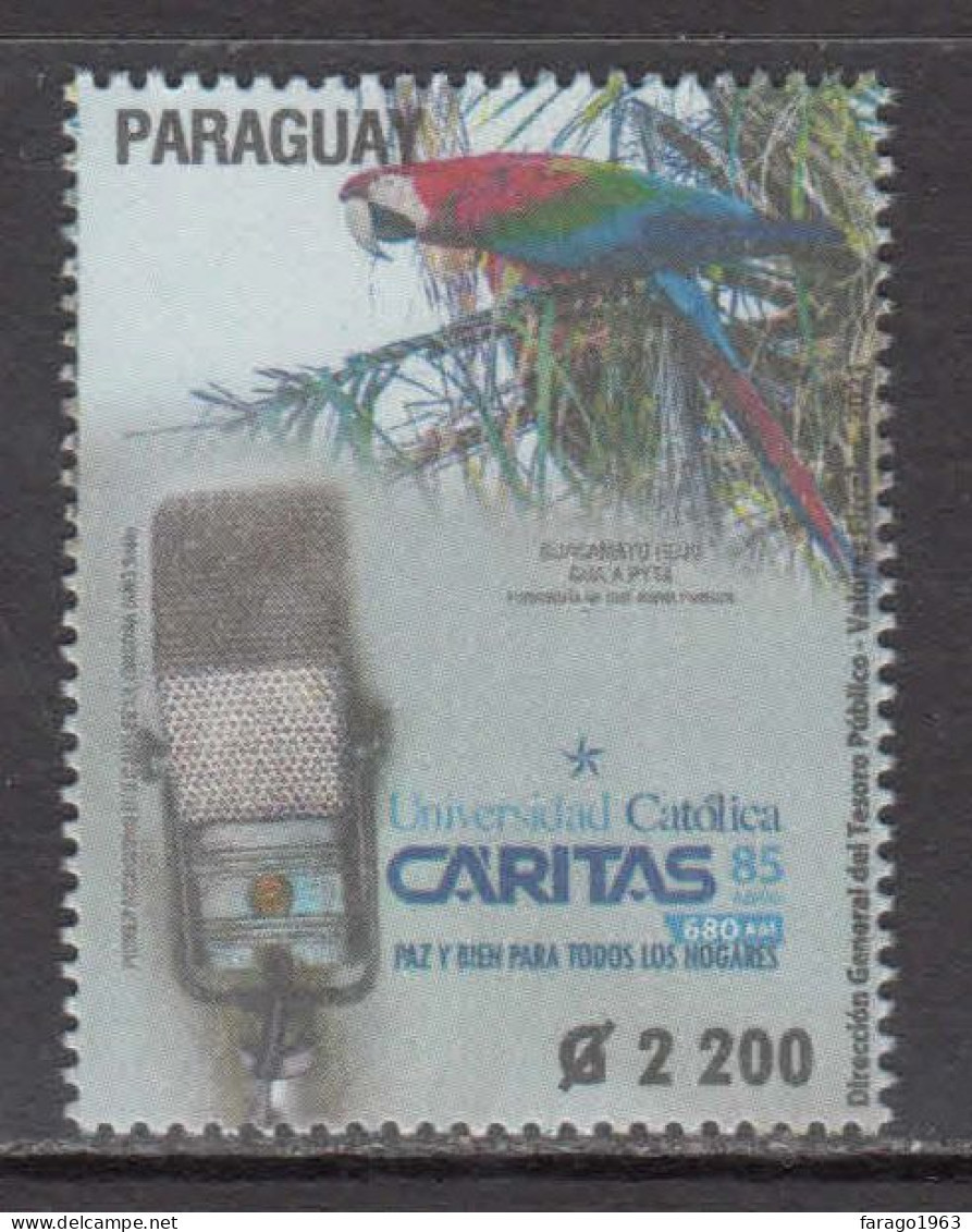 2021 Paraguay CARITAS Catholic Aid Parrots Birds Radio Complete Set Of 1 MNH - Paraguay