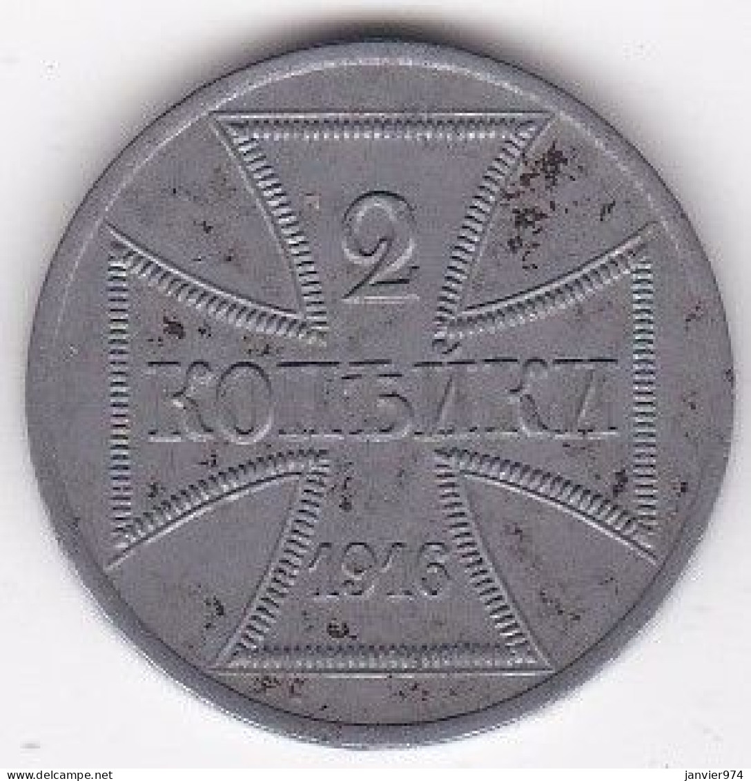 Monnaie Militaire . 2 Kopeks 1916 A Berlin , En Fer , KM# 22 - Otros & Sin Clasificación