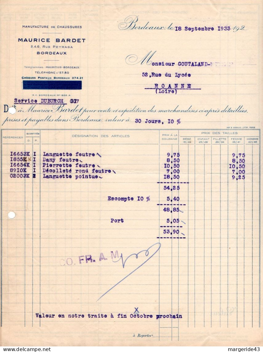 FRANCE LOT DE 80 FACTURES DIVERSES