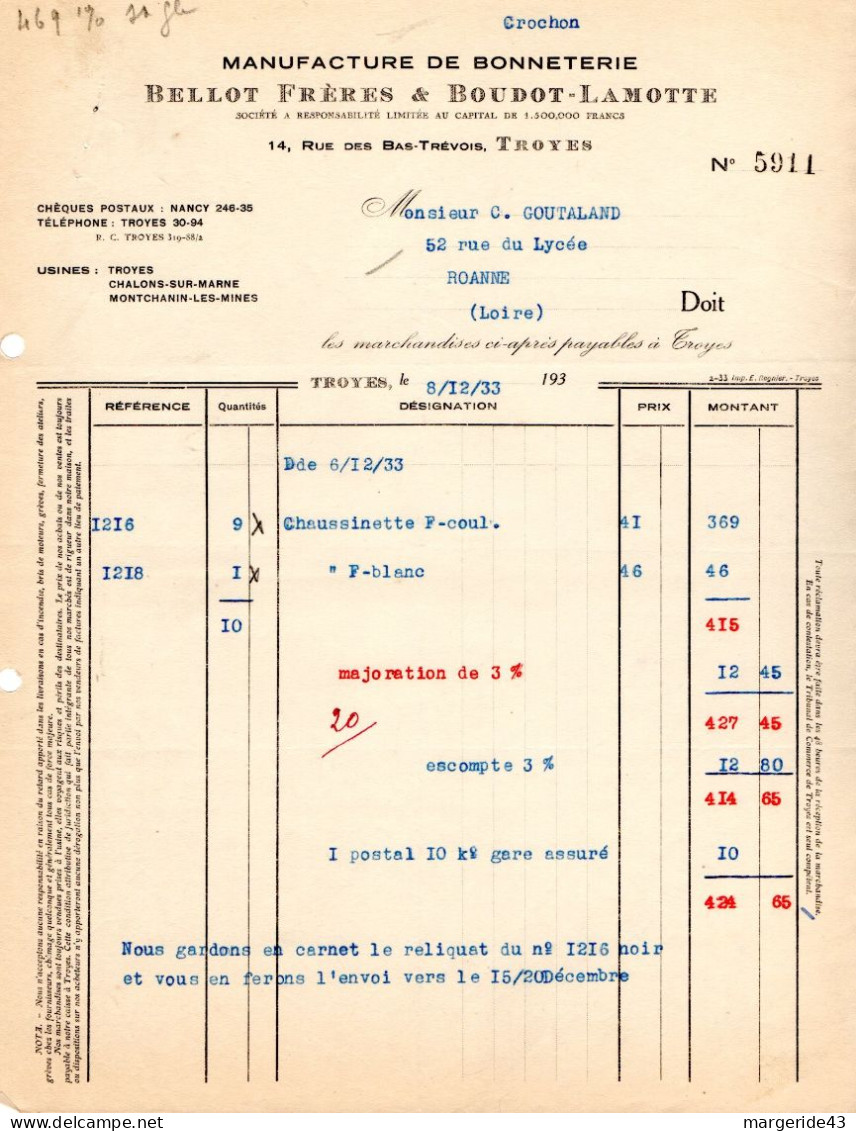 FRANCE LOT DE 80 FACTURES DIVERSES