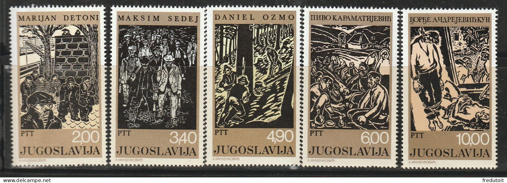 YOUGOSLAVIE- N°1643/7 ** (1978) Estampes Sociales - Unused Stamps
