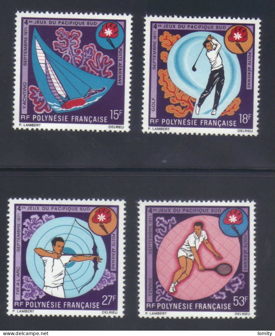 Polynésie Française Timbre Poste Aérienne Neuf ** PA 51 à 54 4ème Jeux Du Pacifique Sud - Unused Stamps