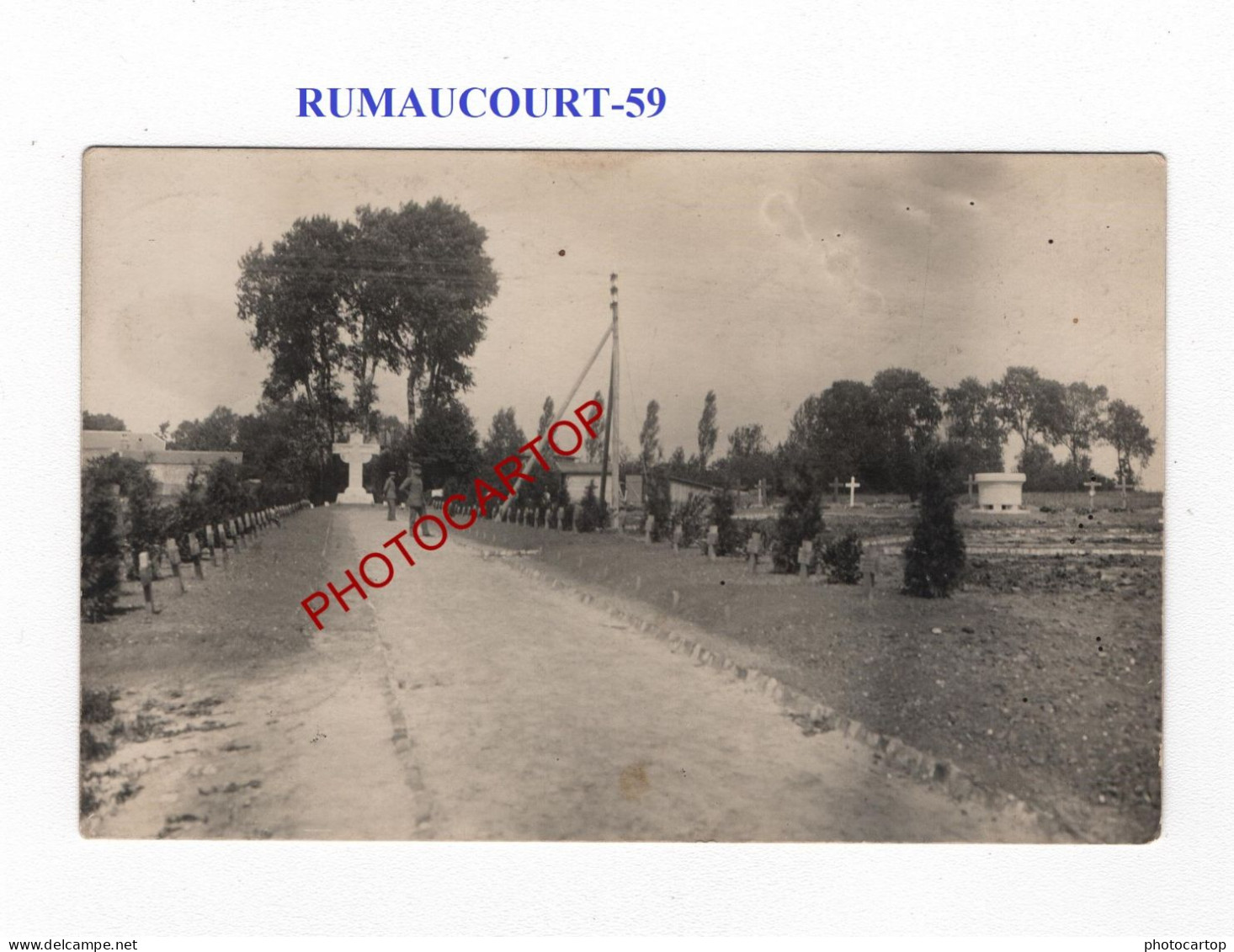 RUMAUCOURT-59-Cimetiere-Tombes-CARTE PHOTO Allemande-GUERRE 14-18-1 WK-MILITARIA-Feldpost- - Cimiteri Militari