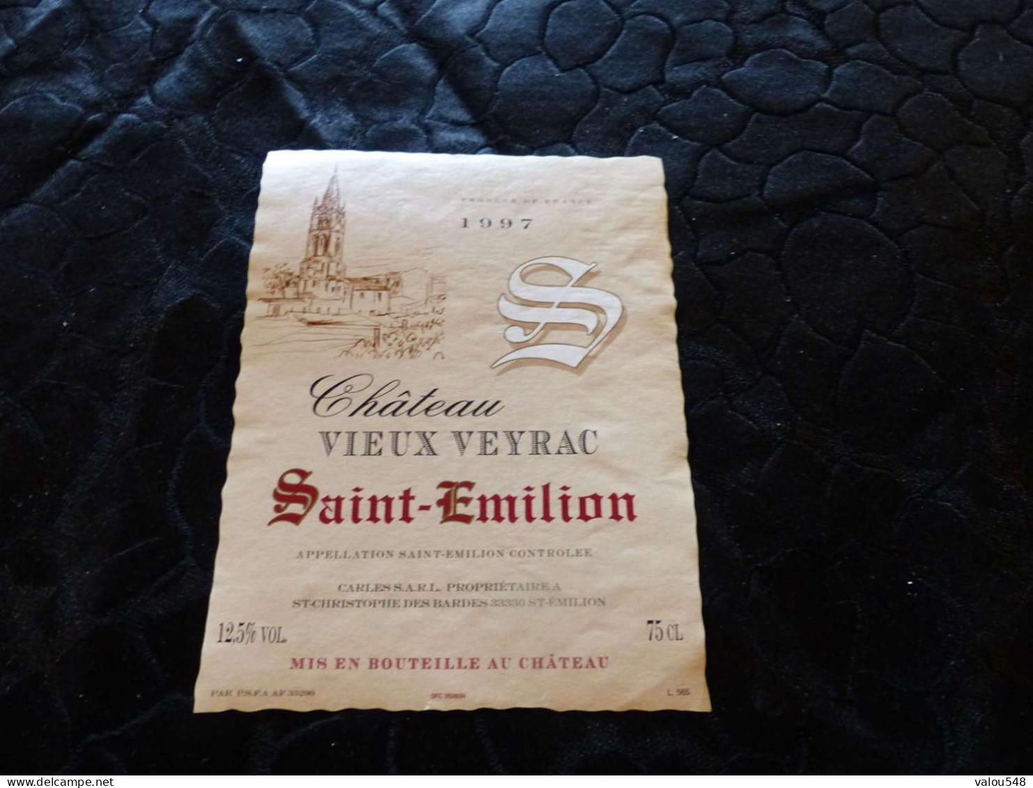 E-41 , Etiquette, Château Vieux Veyrac, Saint-Emilion 1997 - Bordeaux