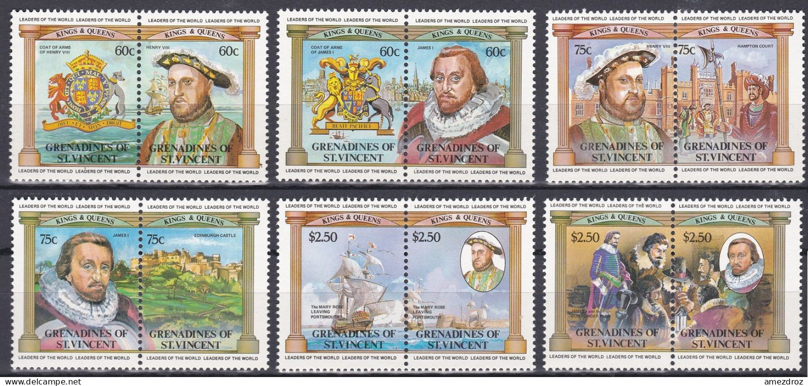 Grenadines Et Saint-Vincent 1983 NMH ** Leaders Du Monde - Monarques Britanniques (A3) - St.Vincent Und Die Grenadinen