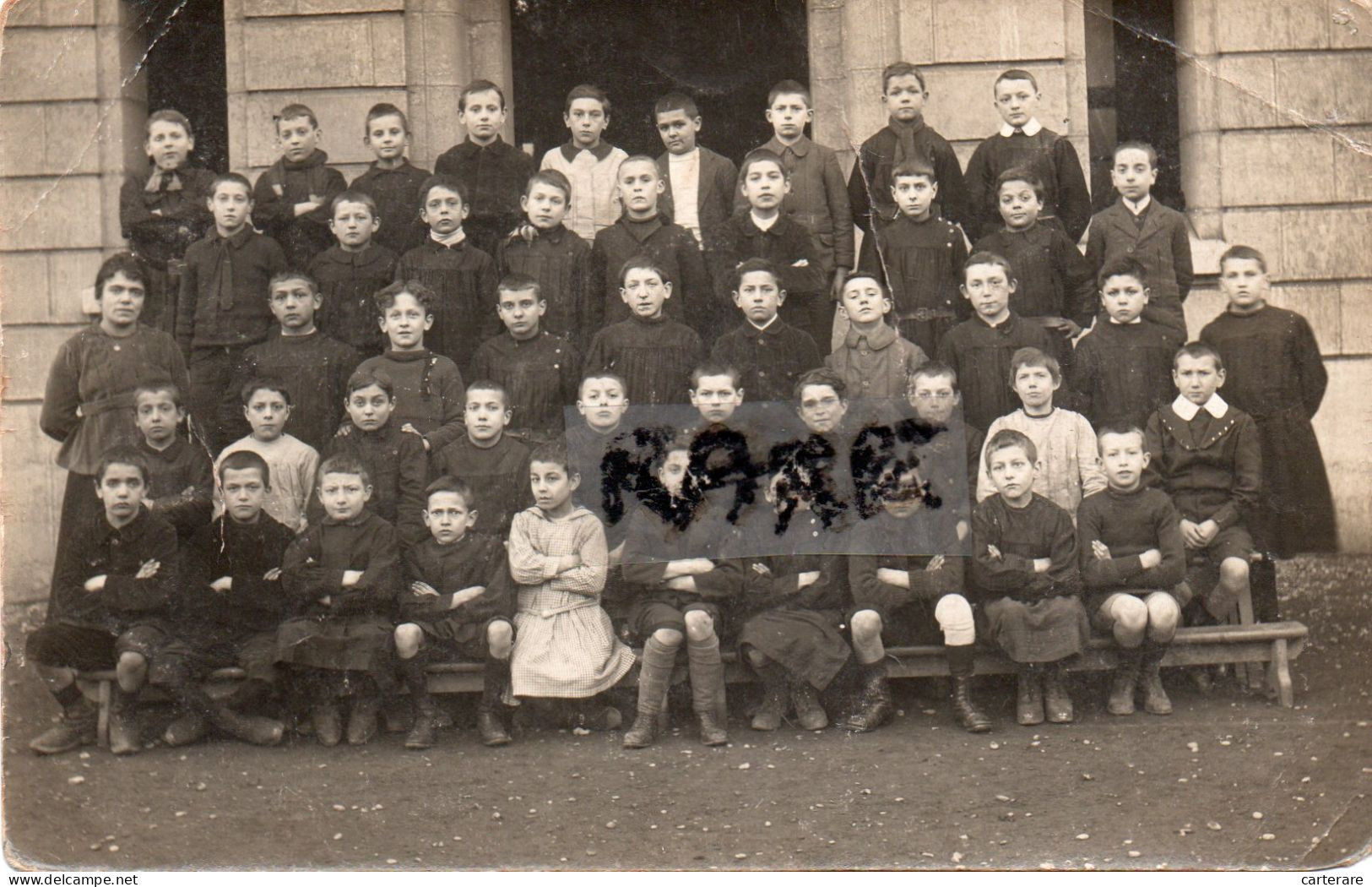 CARTE PHOTO,33,GIRONDE,LORMONT,ECOLE,GARCONS,ENFANTS,CLASSE,PROFESSEUR - Autres & Non Classés