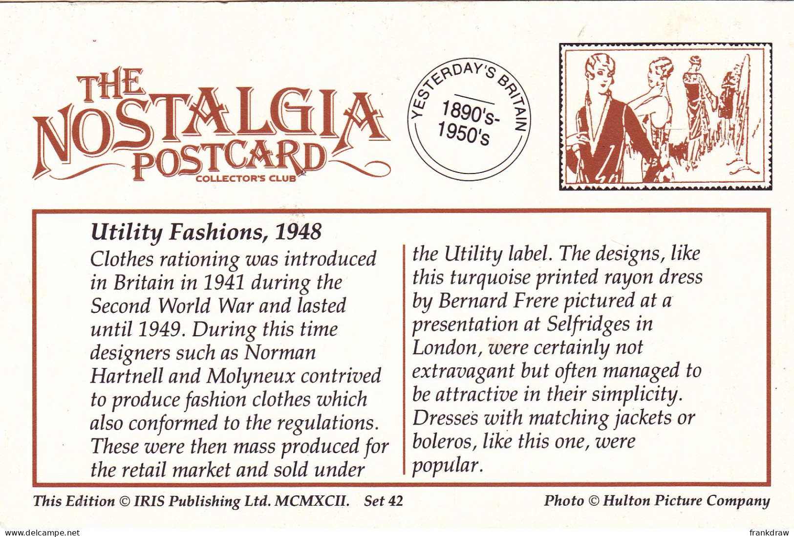 Nostalgia Postcard - Utility Fashions, 1948 - VG - Ohne Zuordnung
