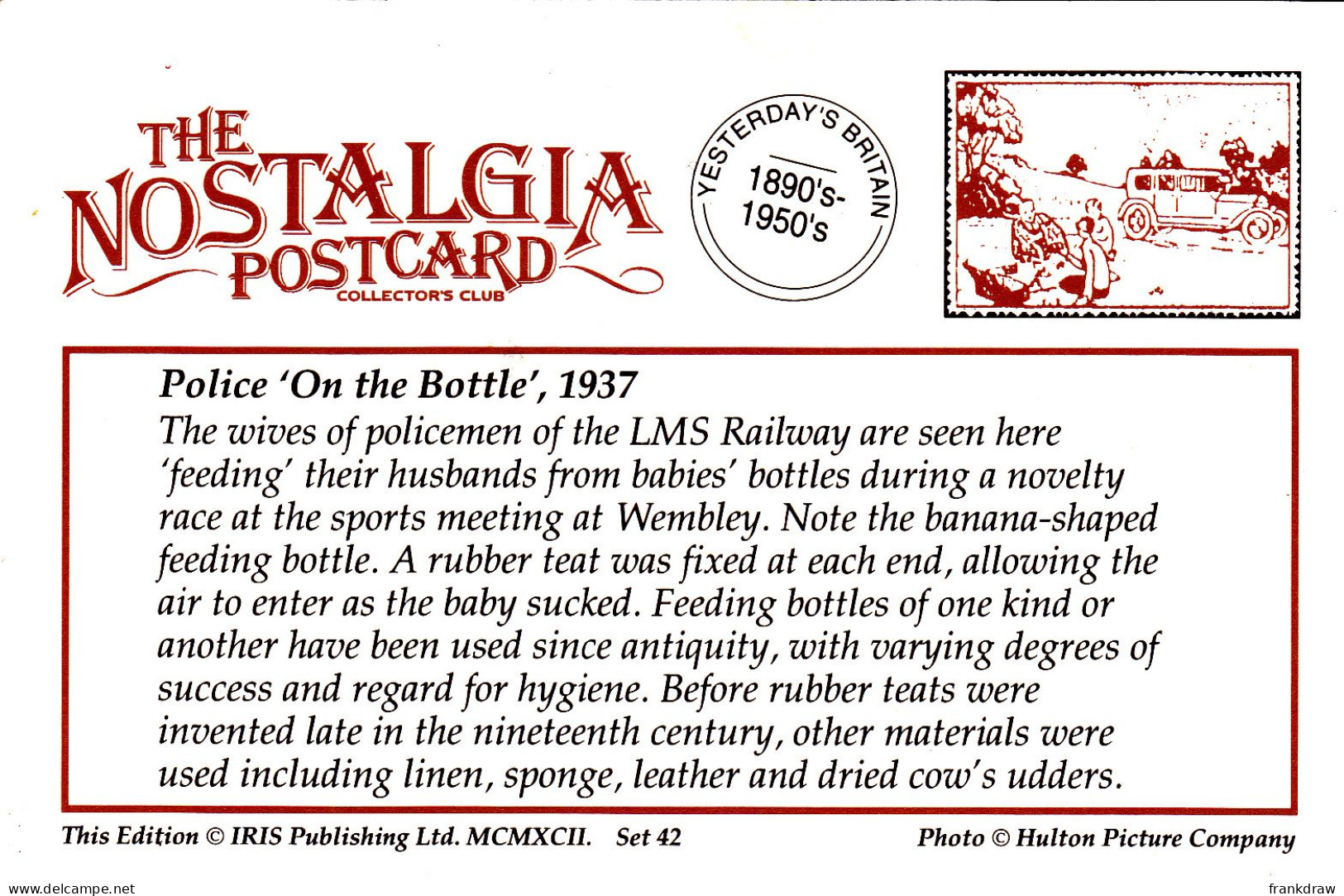 Nostalgia Postcard - Police 'On The Bottle' At A LMS Railway Sports Meeting At Wimbledon 1937 - VG - Non Classés