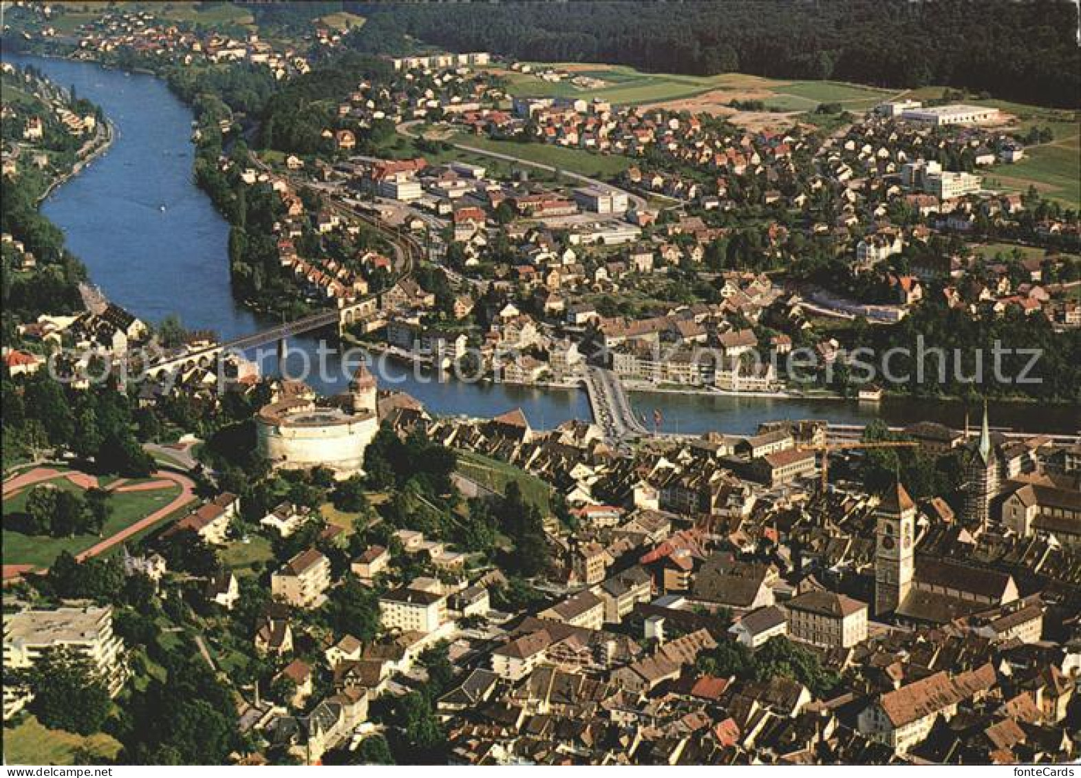 11856356 Schaffhausen SH Mit Munot Und Rhein Fliegeraufnahme Schaffhausen - Other & Unclassified