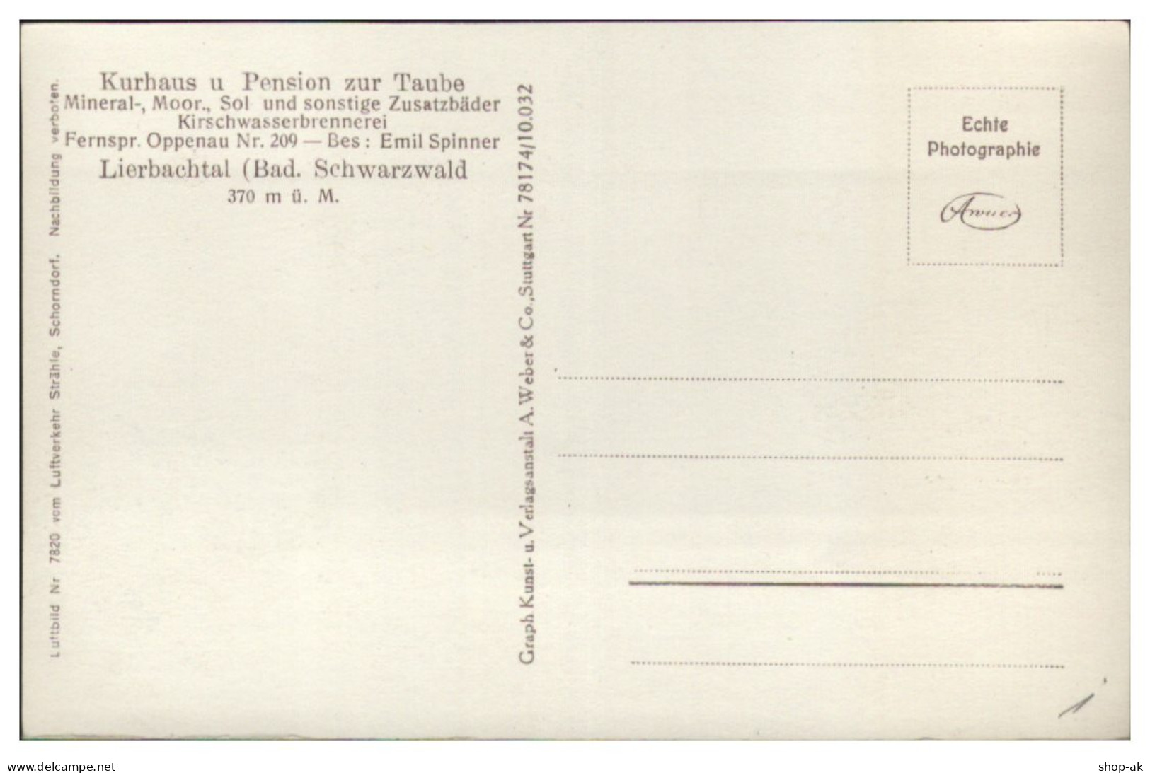 MW14451x/ Kurhaus Traube Lierbachtal Foto AK Seltenes Strähle Lufbild 30er Jahre - Other & Unclassified