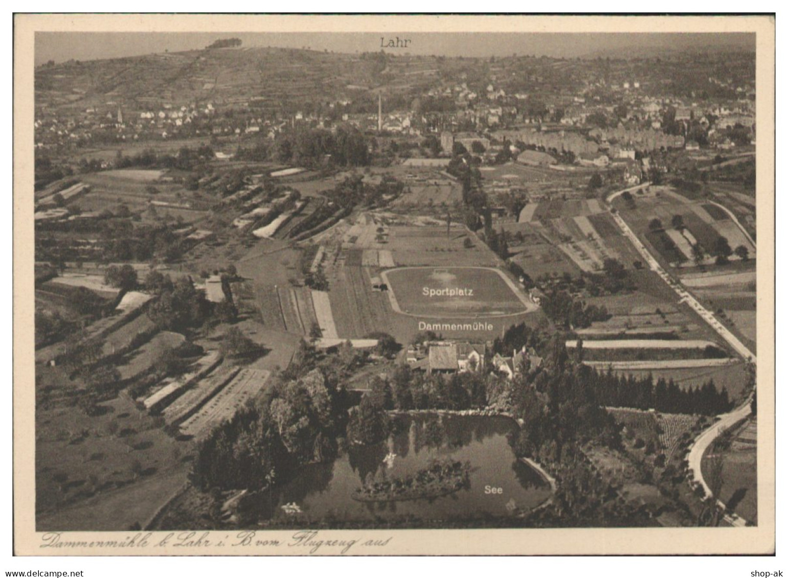 MW14469x/ Dammenmühle Bei Lahr Sportplatz AK Seltenes Strähle Lufbild 30er Jahre - Other & Unclassified