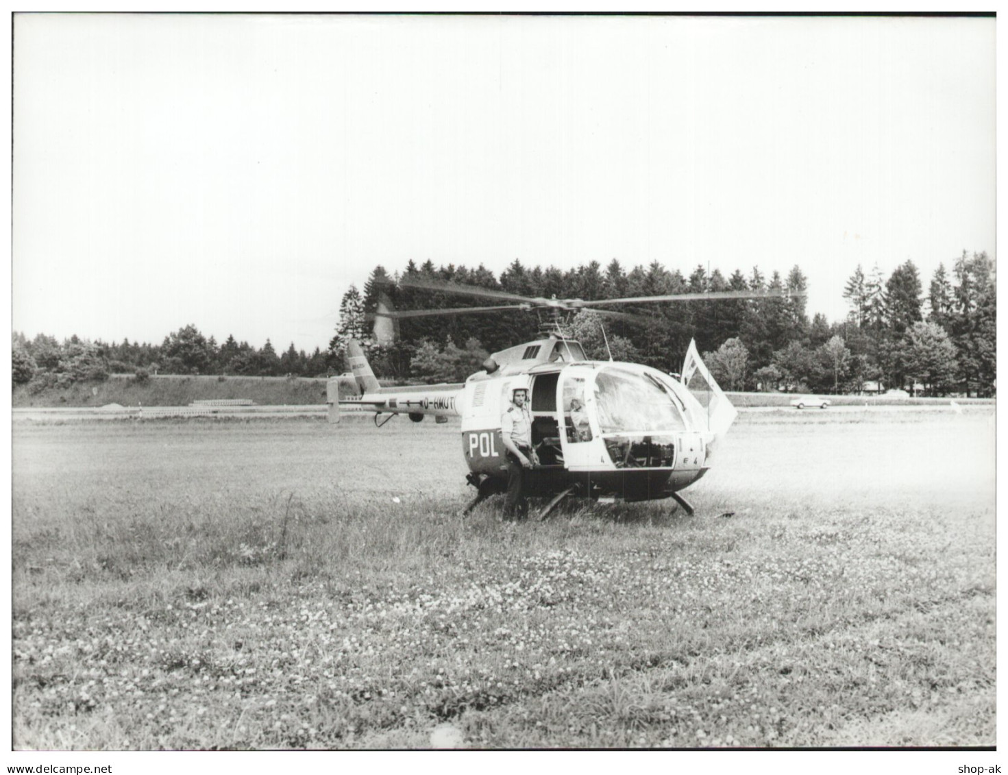 C5874/ Polizei-Hubschrauber Foto 21 X 15 Cm 80er Jahre - Autres & Non Classés