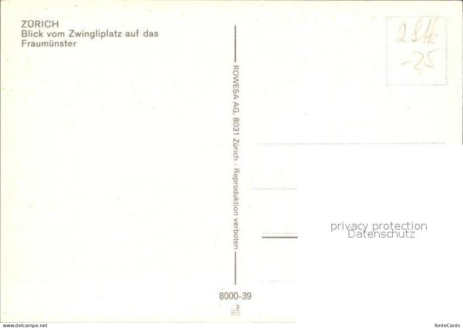 11856207 Zuerich Blick Vom Zwingliplatz Auf Das Fraumuenster Zuerich - Otros & Sin Clasificación