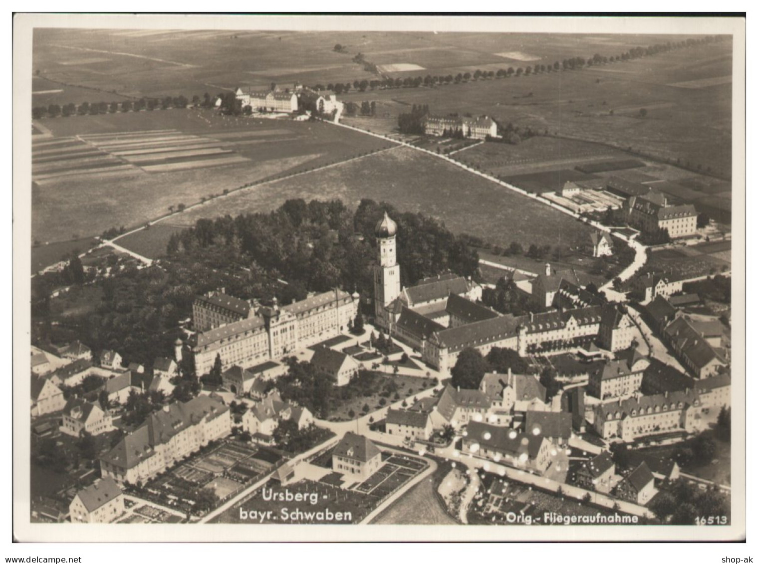 MW14372/ Ursberg Bayr. Schwaben Foto  AK Seltenes Strähle Luftbild 30er Jahre - Sonstige & Ohne Zuordnung