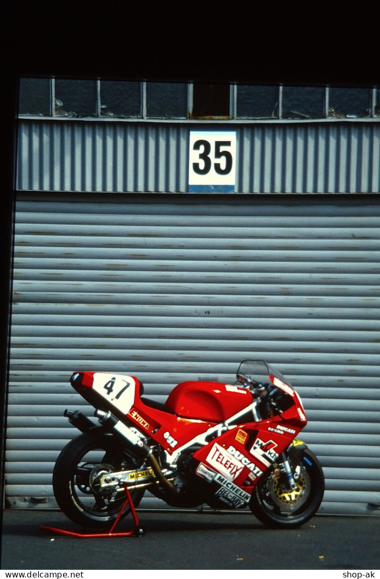 Dia0273/ 2 XDIA Foto Motorrad Ducati Rennversion 1991 - Motos