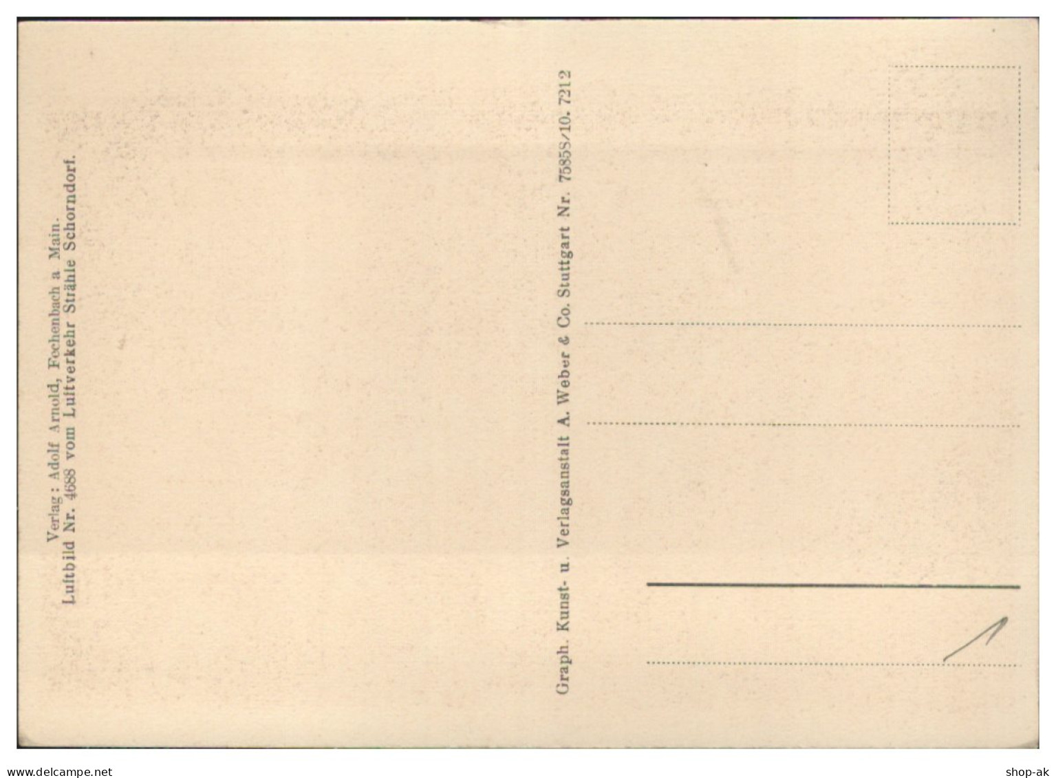 MW25003/ Fechenbach A. M.  Collenberg  AK Seltenes Luftbild  Ca. 1938 - Other & Unclassified