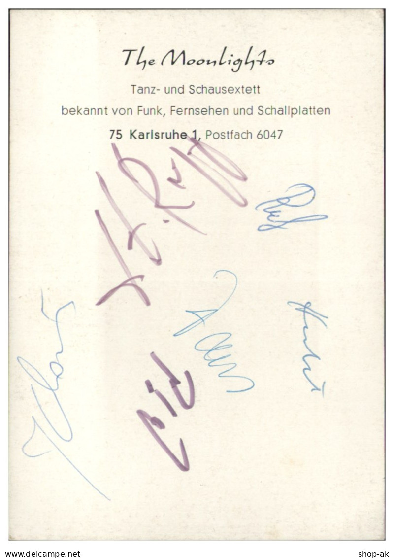 V6214/ The Moonlights Aus Karlsruhe Beat- Popband Autogramm Autogrammkarte 60er - Autographes