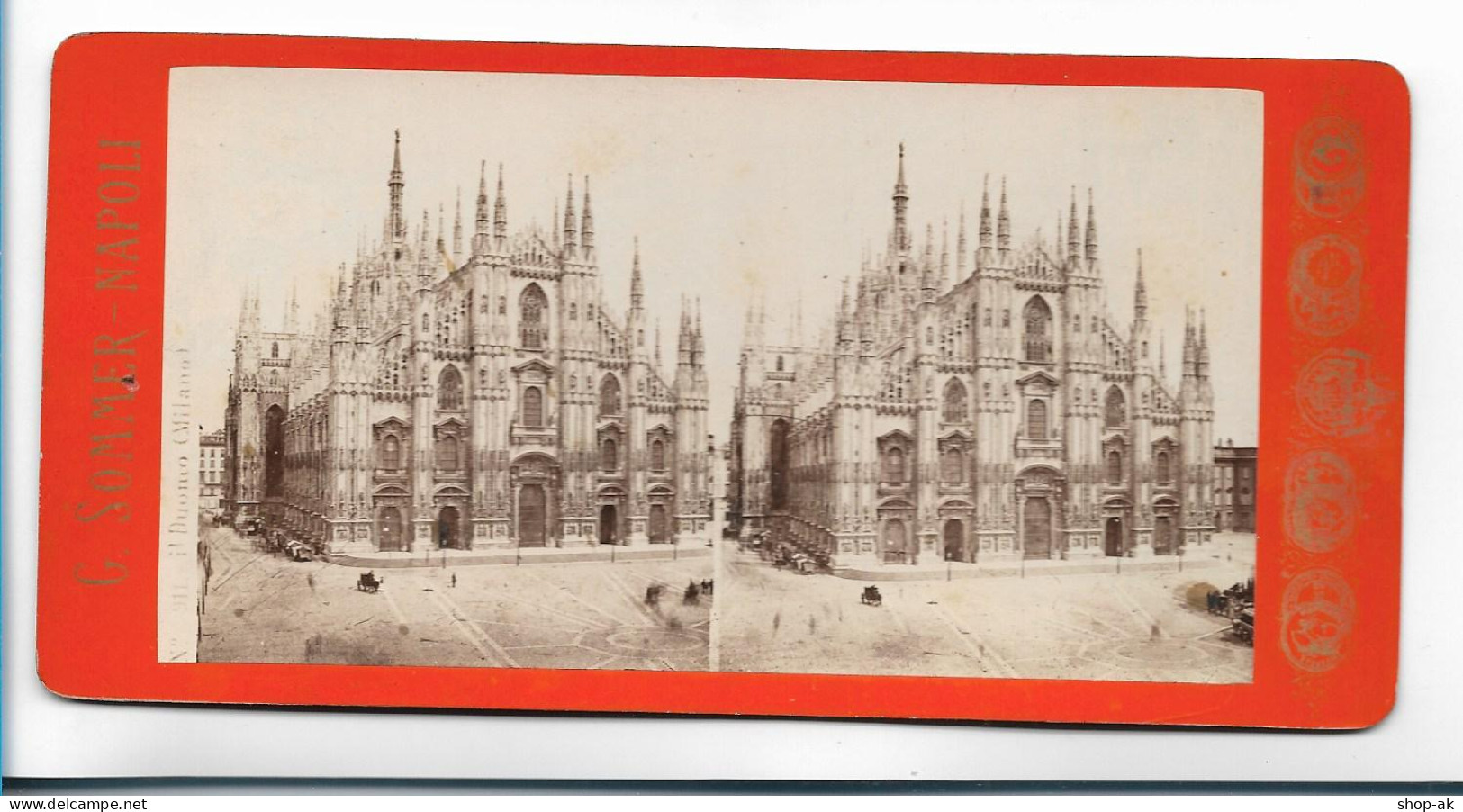 XX19383/ Stereofoto  Duomo Milano Mailand   Foto  G. Sommer, Napoli Ca.1885 - Other & Unclassified