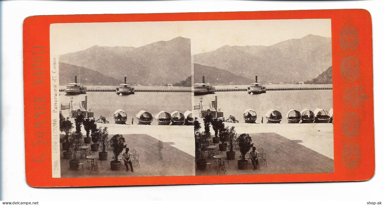 XX19387/ Stereofoto  Lago Di Como  Foto  G. Sommer, Napoli Ca.1885 - Other & Unclassified