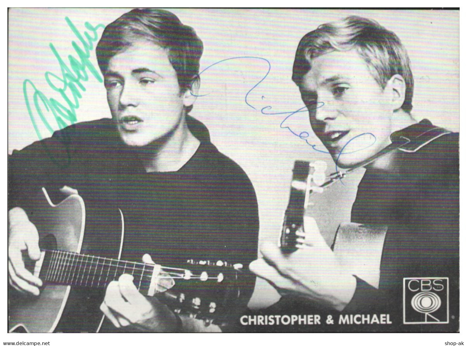 V6258/ Duo  Christopher & Michael Autogramm  Autogrammkarte 60er Jahre - Autógrafos
