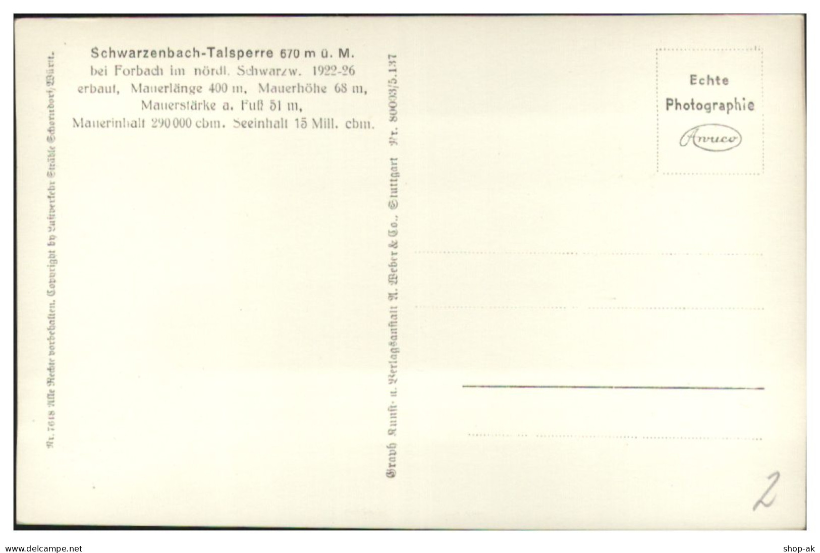 MW14427x/ Schwarzenbach-Talsperre Foto Seltenes Strähle Luftbild 30er Jahre - Autres & Non Classés