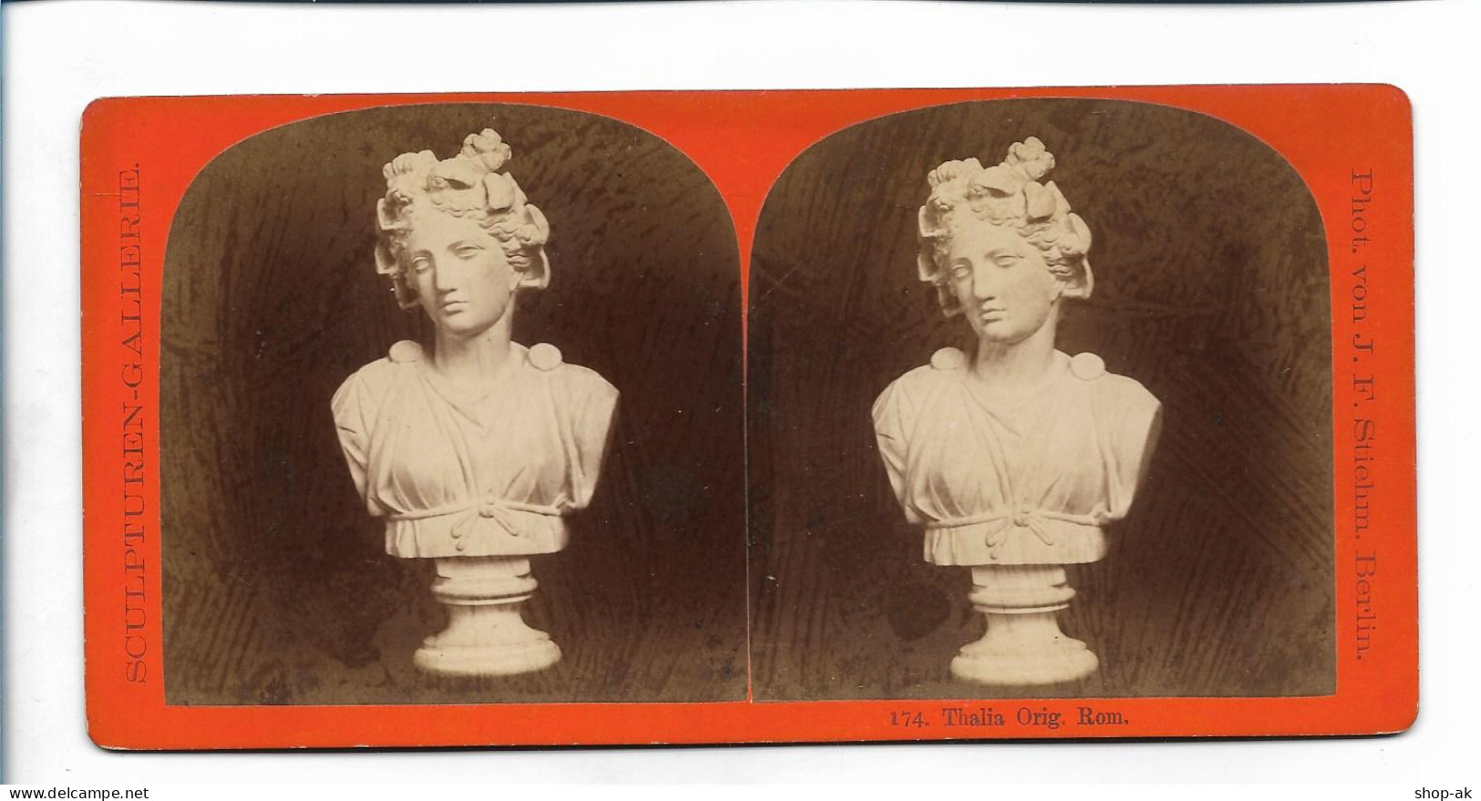 TT0243/ Stereofoto Skulpturen-Gallerie - Thalia - Foto J.F.Stiehm Berlin Ca.1885 - Sonstige & Ohne Zuordnung