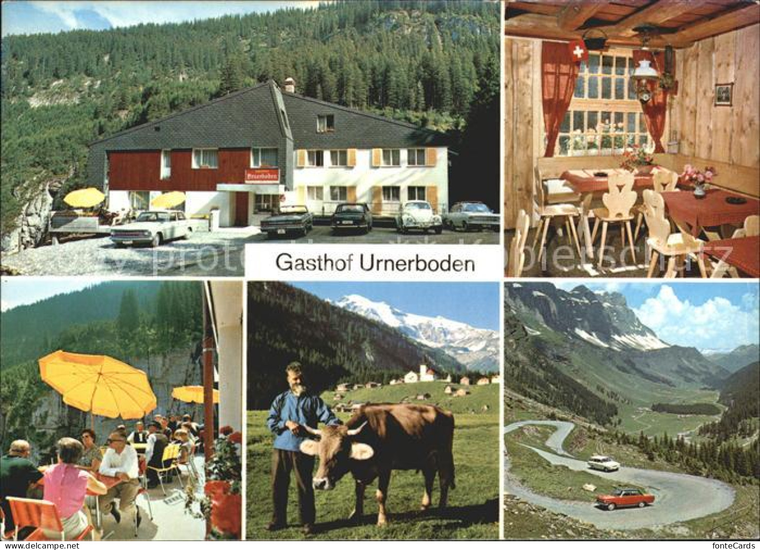 11856136 Urnerboden Gasthof Urnerboden Stube Terrasse Serpentinen Urnerboden - Sonstige & Ohne Zuordnung