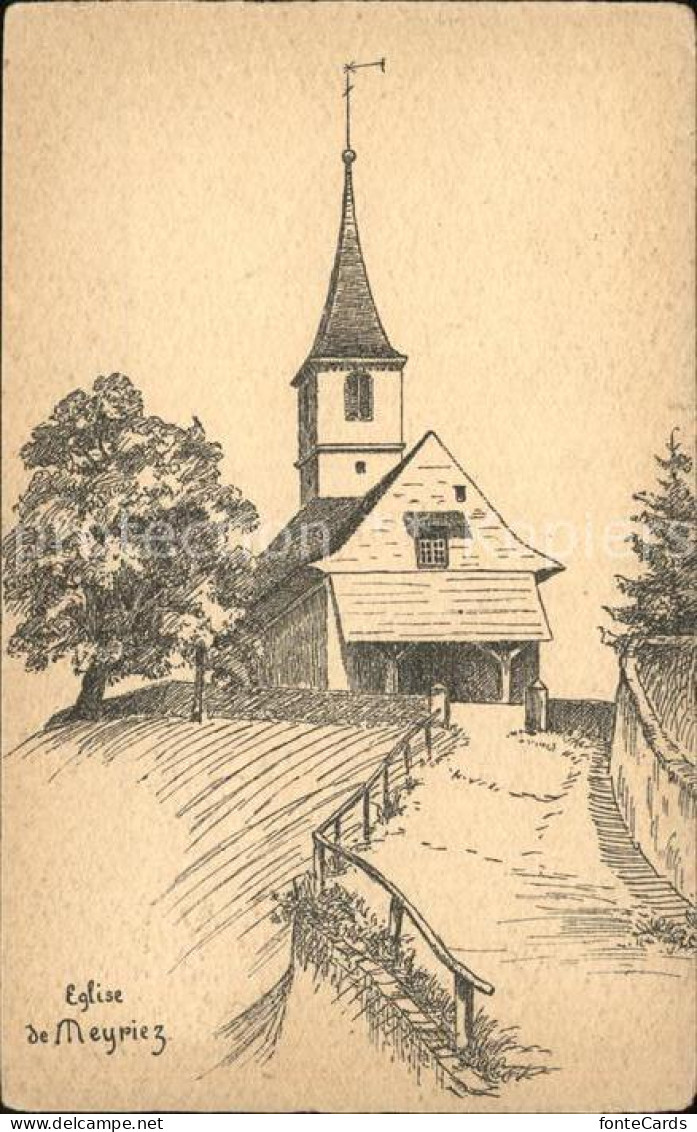 11853476 Meyriez Eglise Zeichnung Meyriez - Andere & Zonder Classificatie