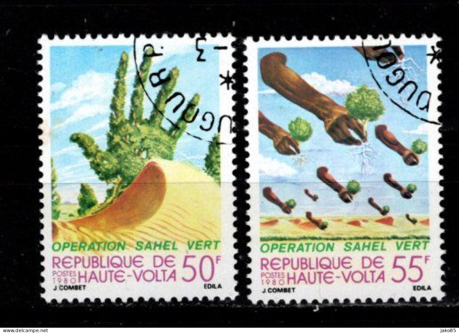 - HAUTE VOLTA - 1980 - YT N° 520 / 521 - Oblitérés - Opération Sahel - Série Complète - Haute-Volta (1958-1984)