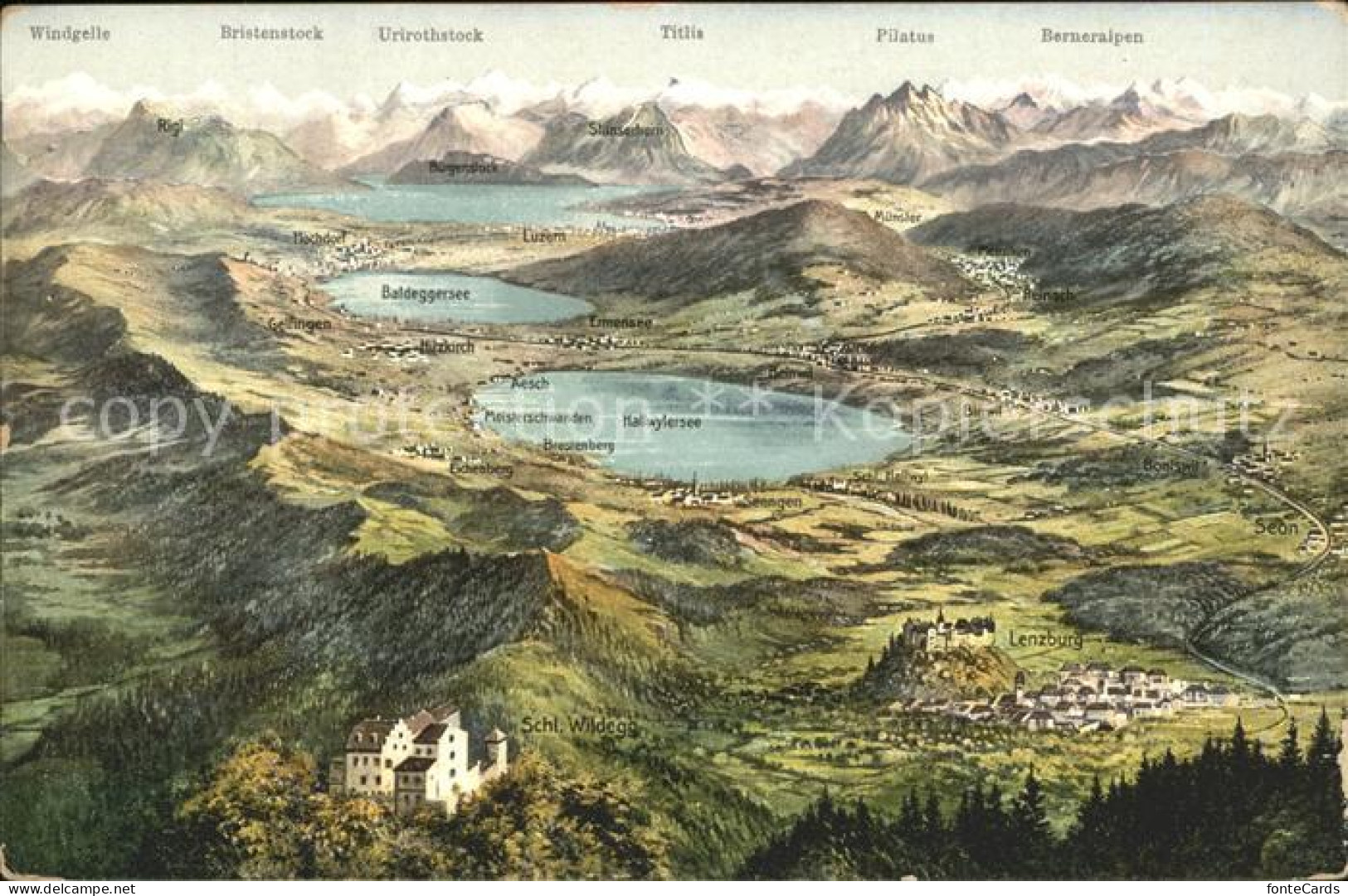 11853457 Seetal Und Umgebung Mit Den Alpen Panoramakarte Seetal - Autres & Non Classés