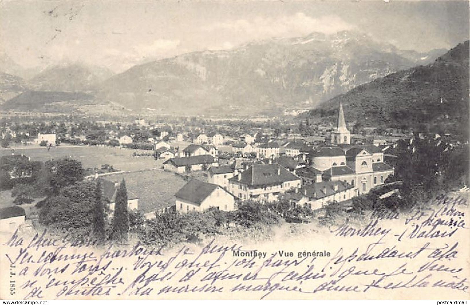 Suisse - Monthey (VD) Vue Générale- Ed. Jullien Frères 1855 - Sonstige & Ohne Zuordnung