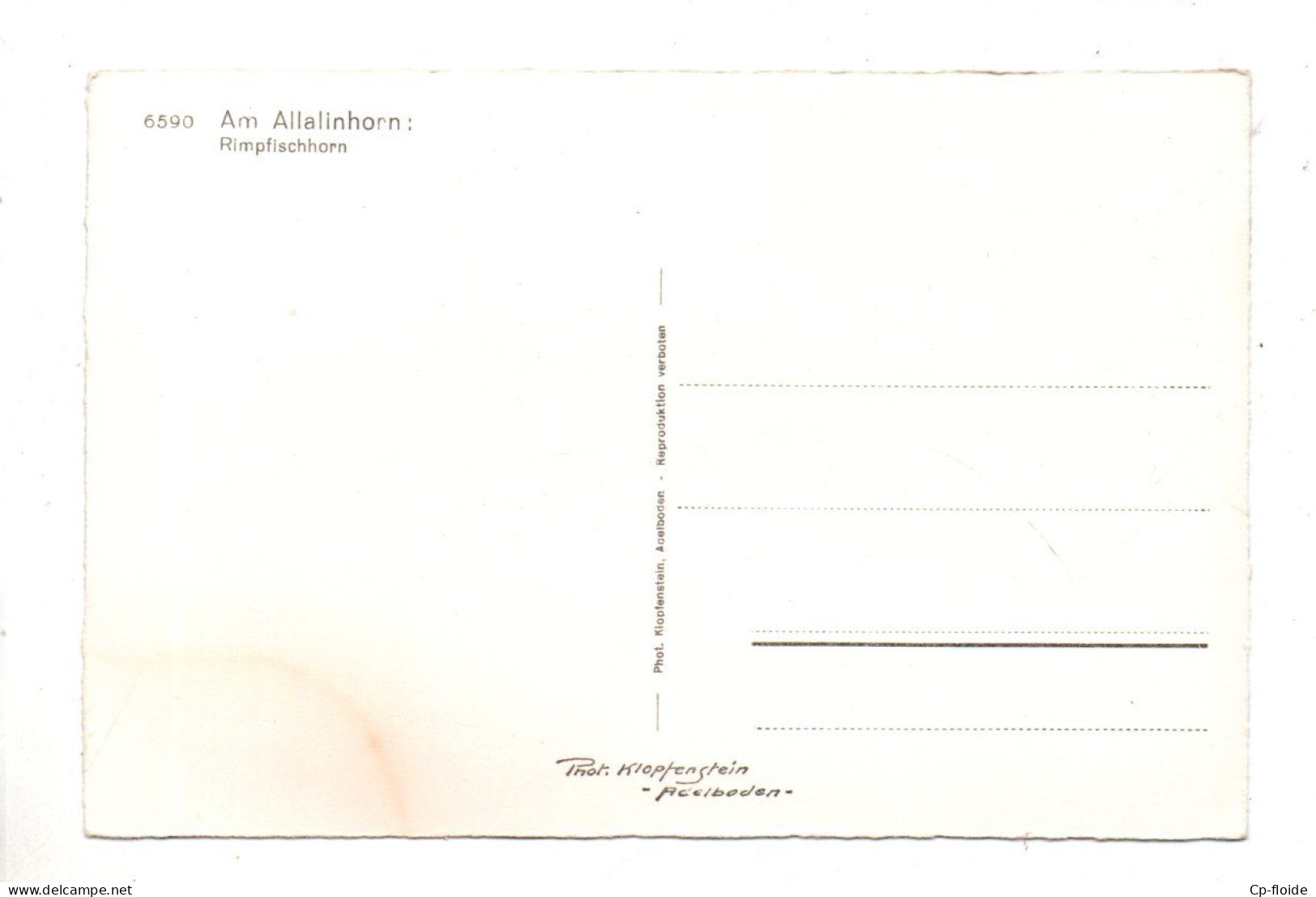 SUISSE . SCHWEIZ . AM ALLALINHORN . RIMPFISCHORN - Réf. N°39022 - - Andere & Zonder Classificatie