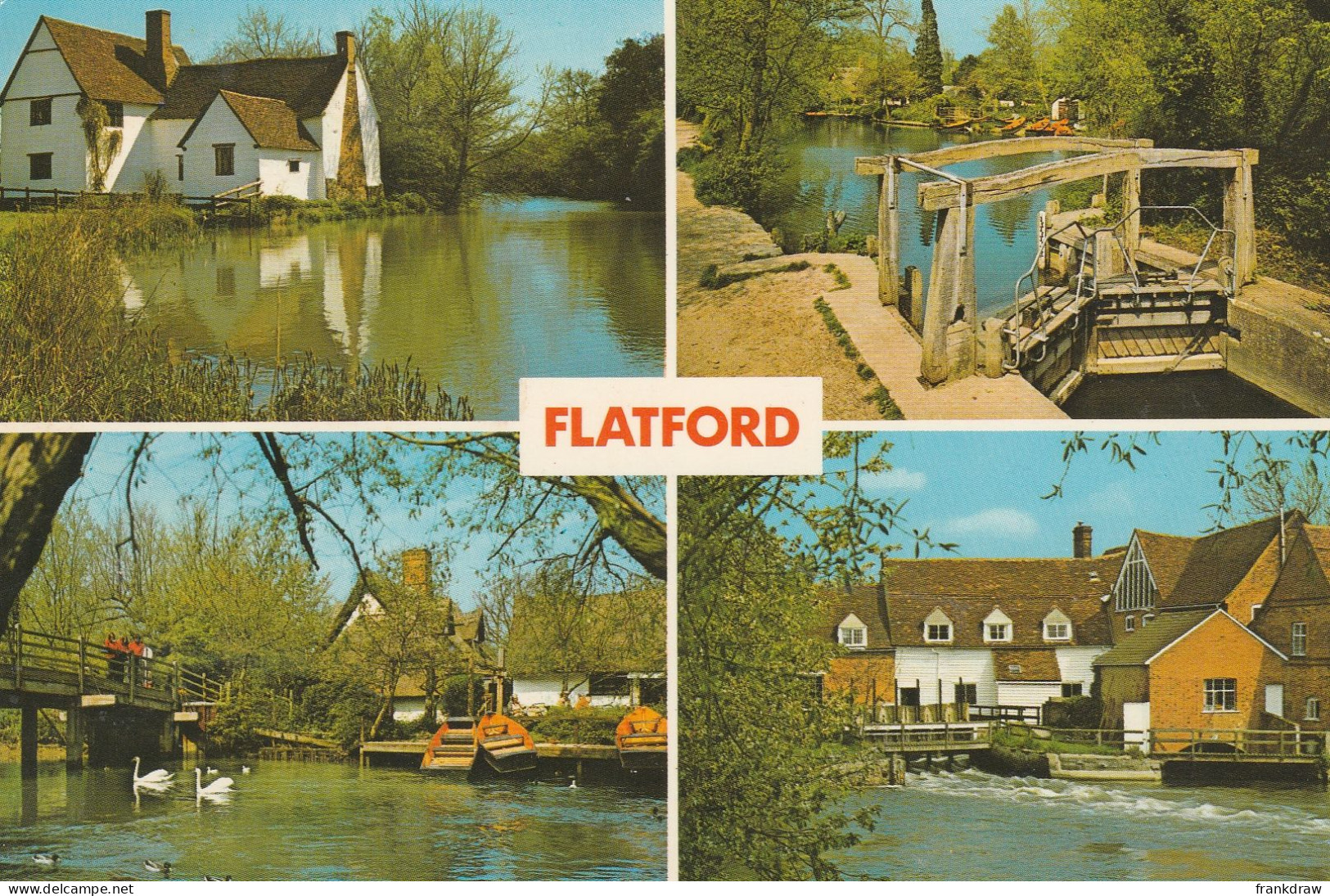Postcard - Flatford - Four Views  - Card No.3ea34 - Very Good - Unclassified