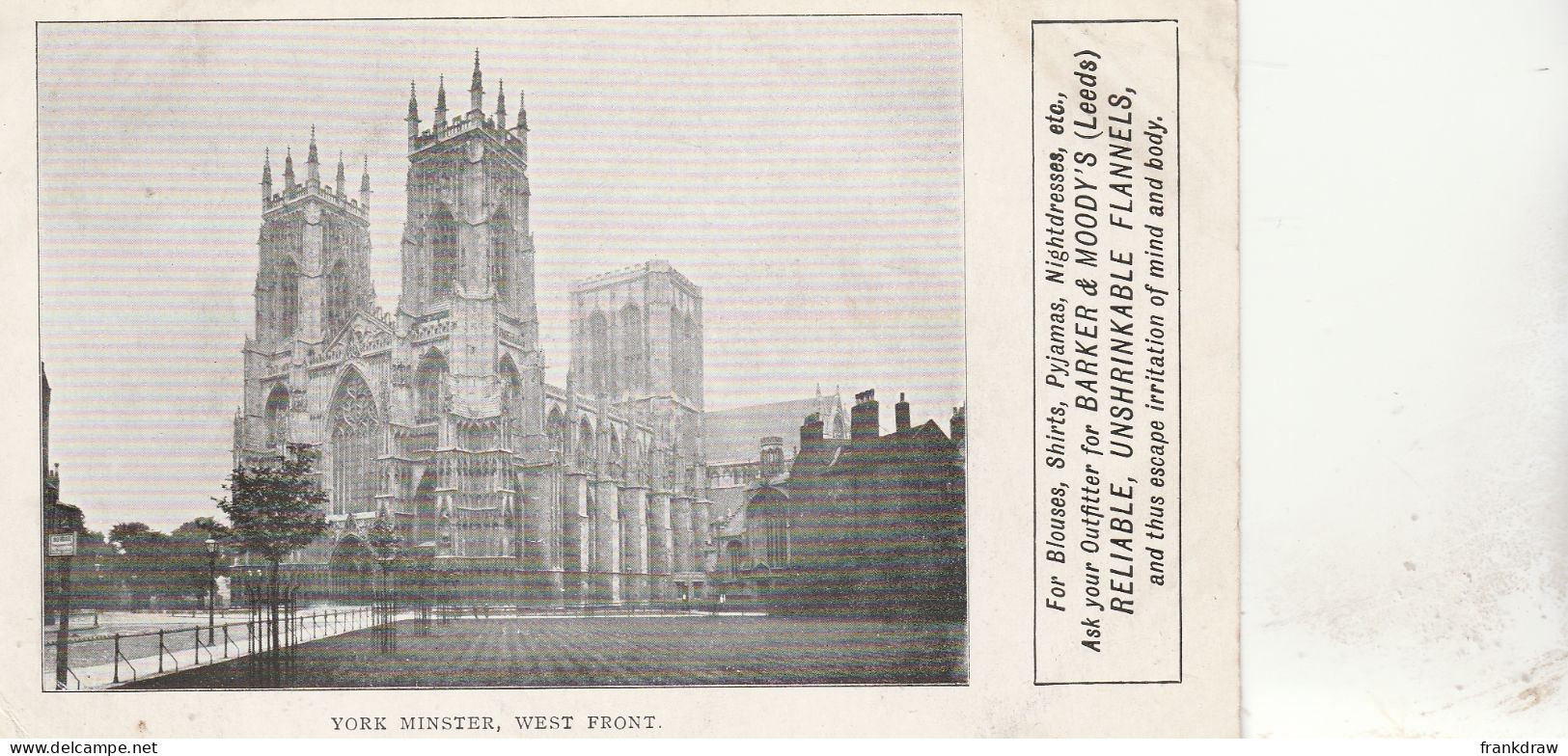 Postcard - York Minster, West Front - Very Good - Unclassified