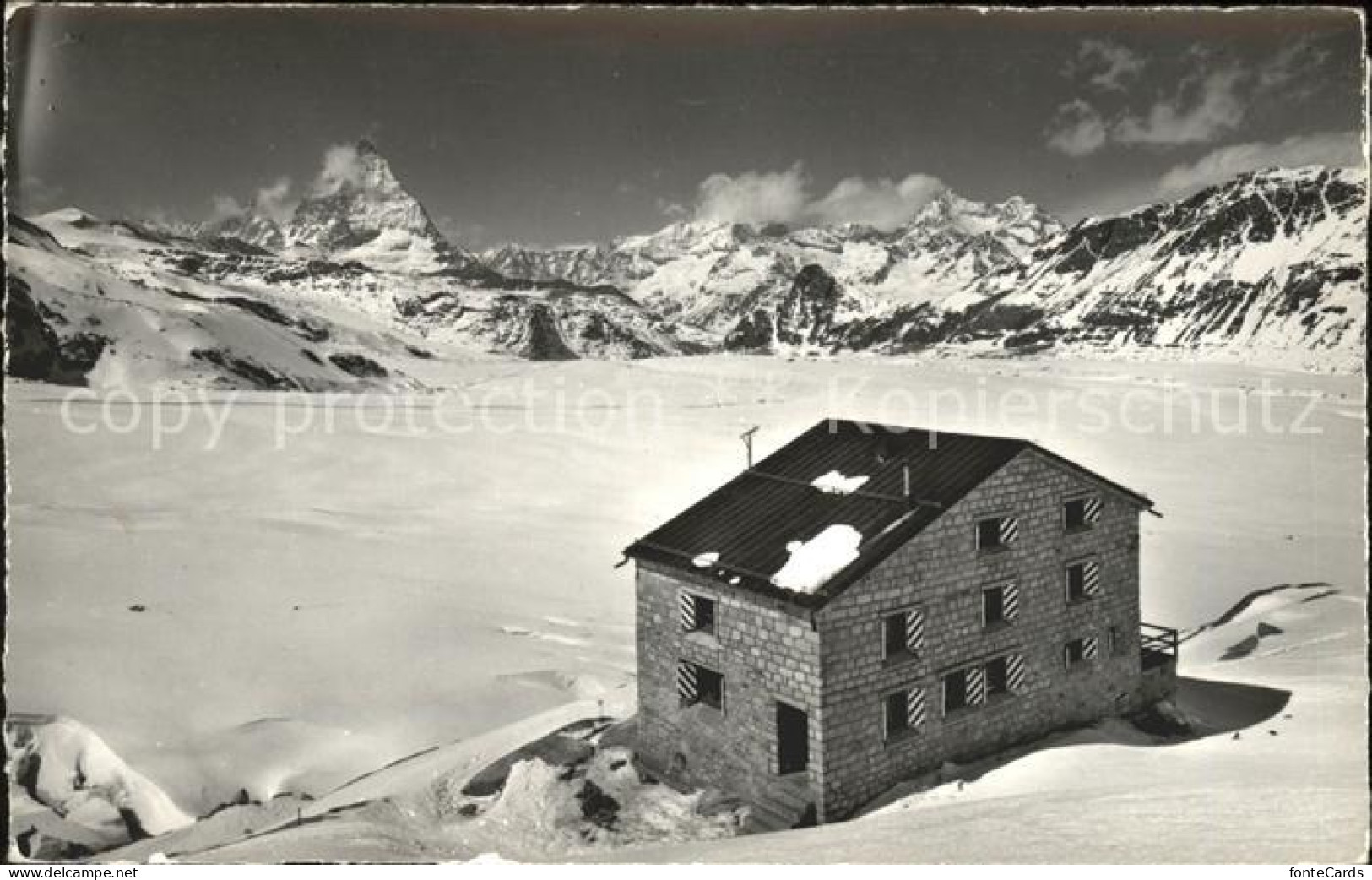 11853346 Zermatt VS Monte Rosa Huette Mit Matterhorn Und Gabelhorn Zermatt VS - Other & Unclassified